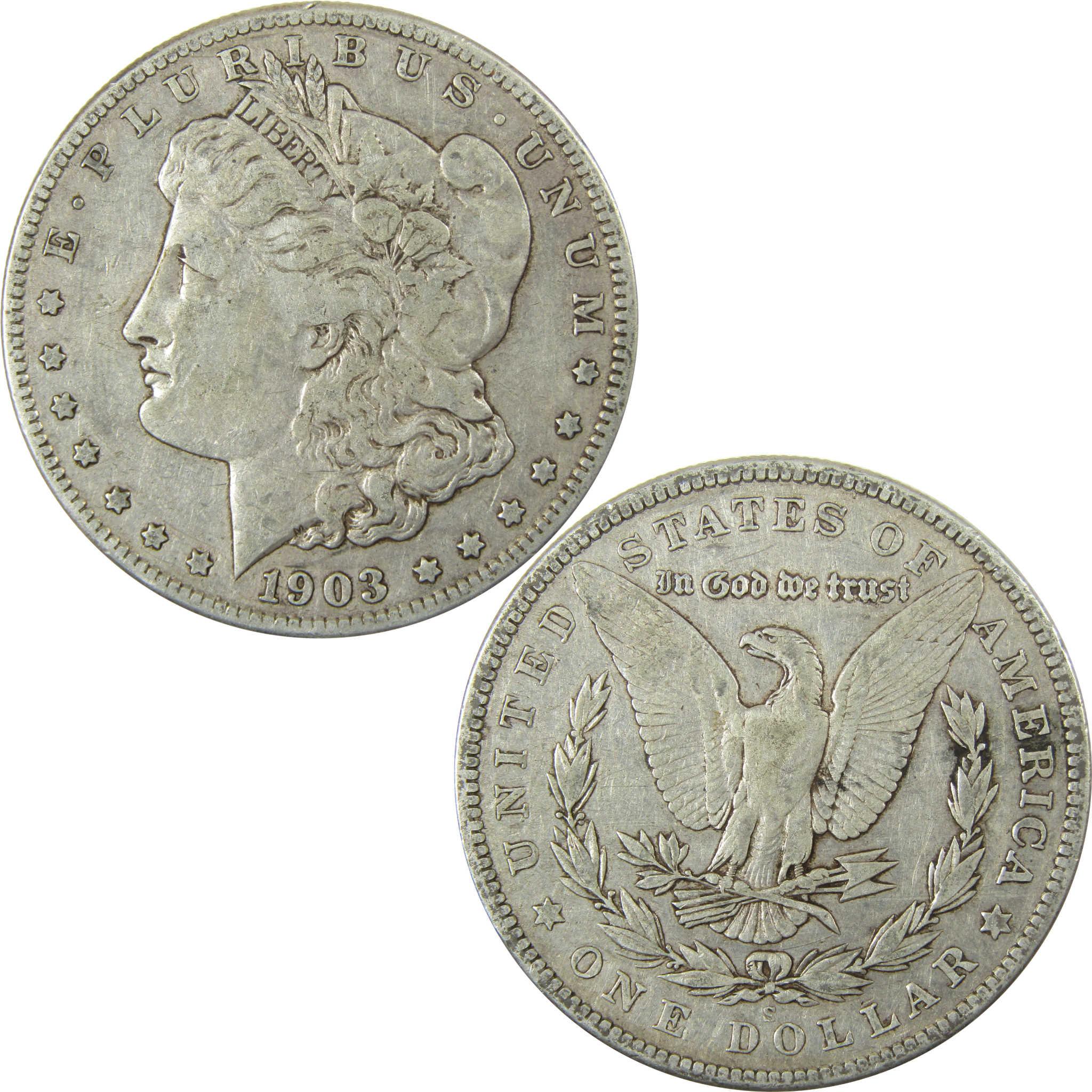1903 S Morgan Silver Dollar VF Very Fine Details $1 Coin SKU:CP1379 - Morgan coin - Morgan silver dollar - Morgan silver dollar for sale - Profile Coins &amp; Collectibles