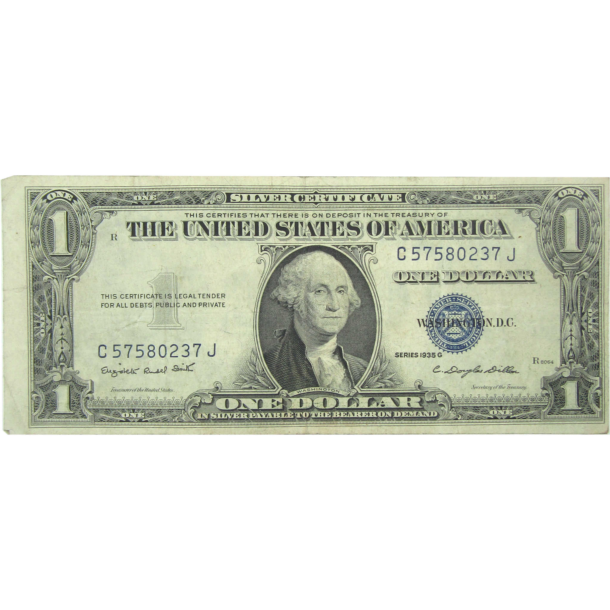 1935 G $1 Small Size Silver Certificate Note VF Very Fine Currency