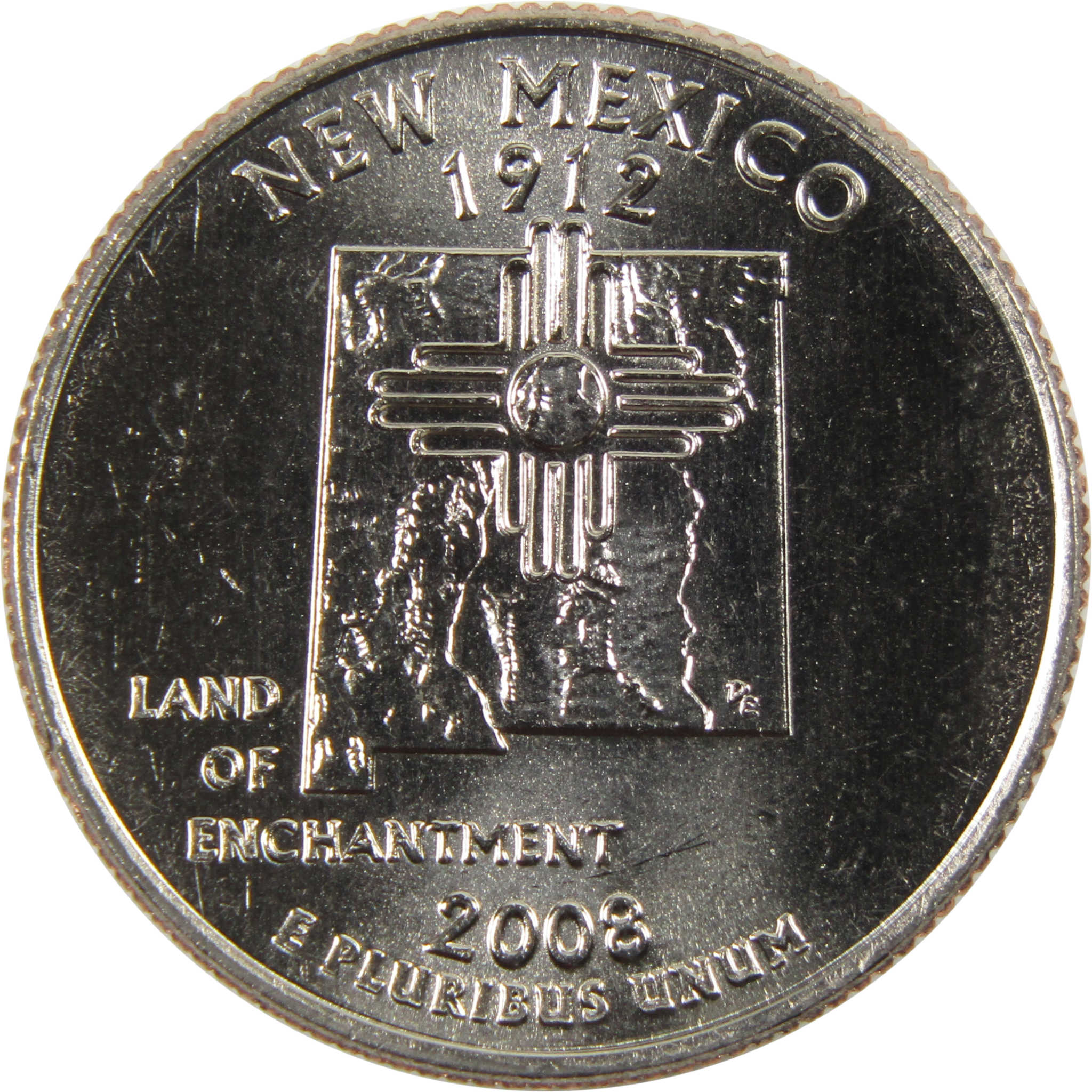 2008 D New Mexico State Quarter BU Uncirculated Clad 25c Coin