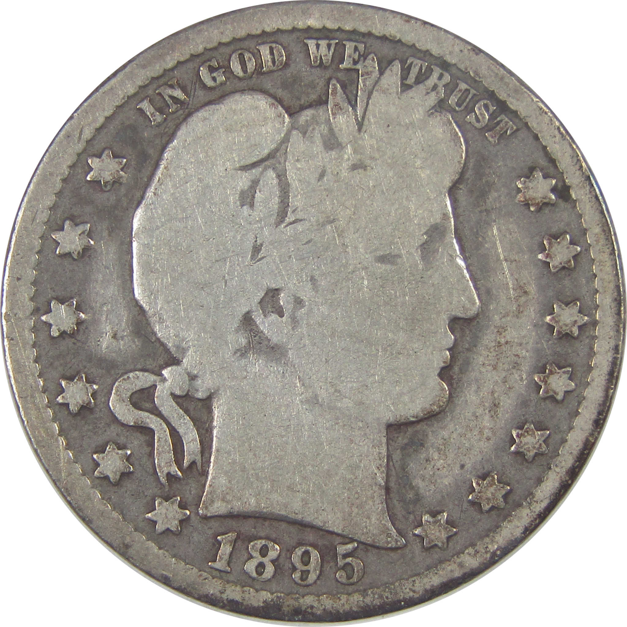 1895 O Barber Quarter G Good Silver 25c Coin SKU:I17264