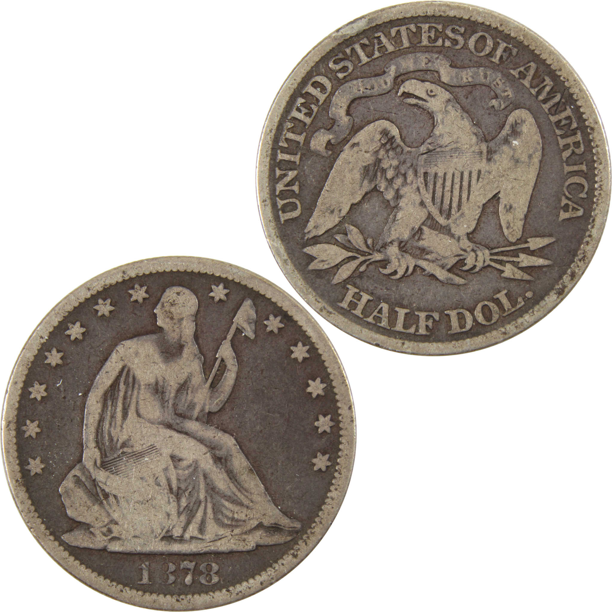 1878 Seated Liberty Half Dollar VG Very Good 90% Silver 50c SKU:I10086