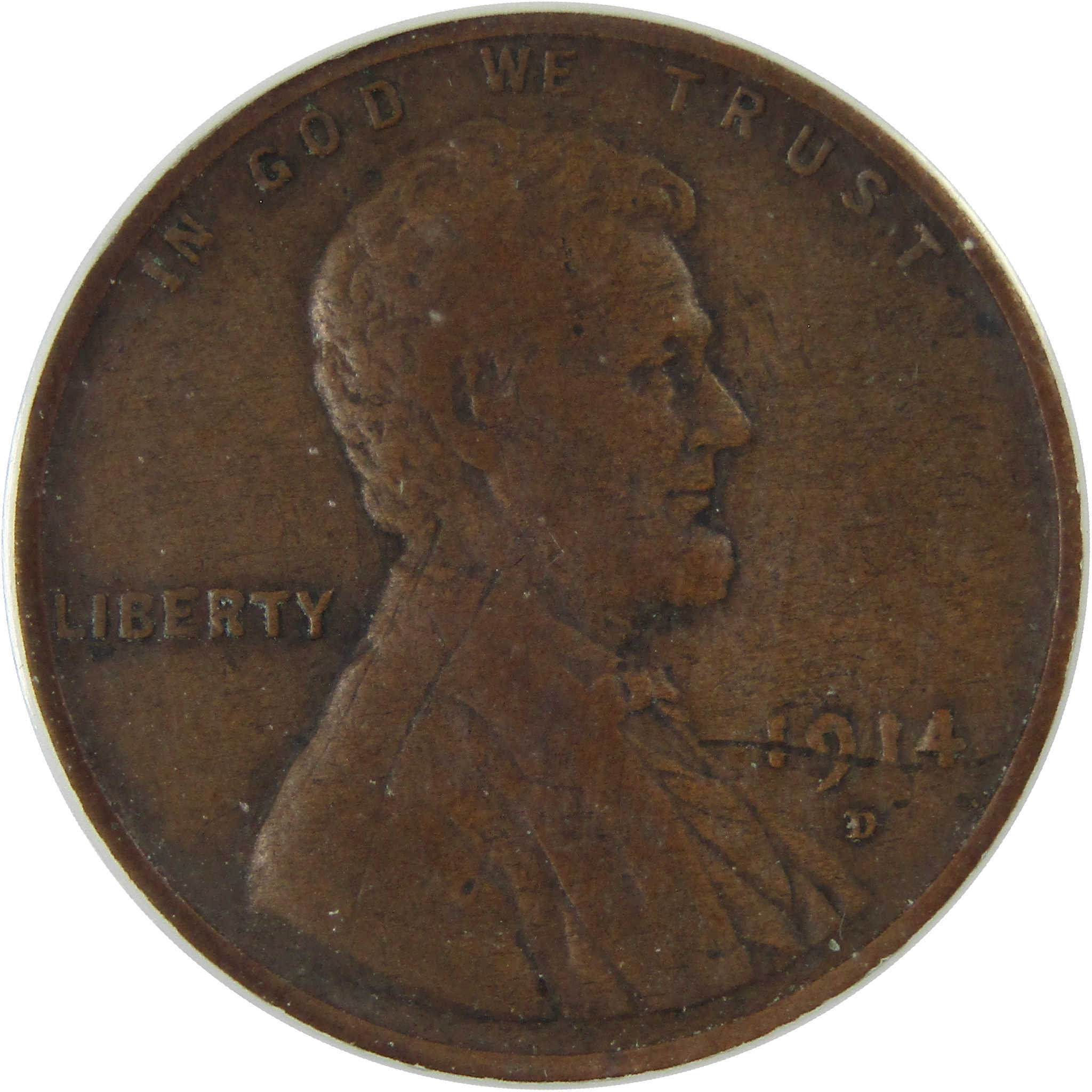 1914 D Lincoln Wheat Cent VF 20 Details ANACS Penny 1c Coin SKU:I23707