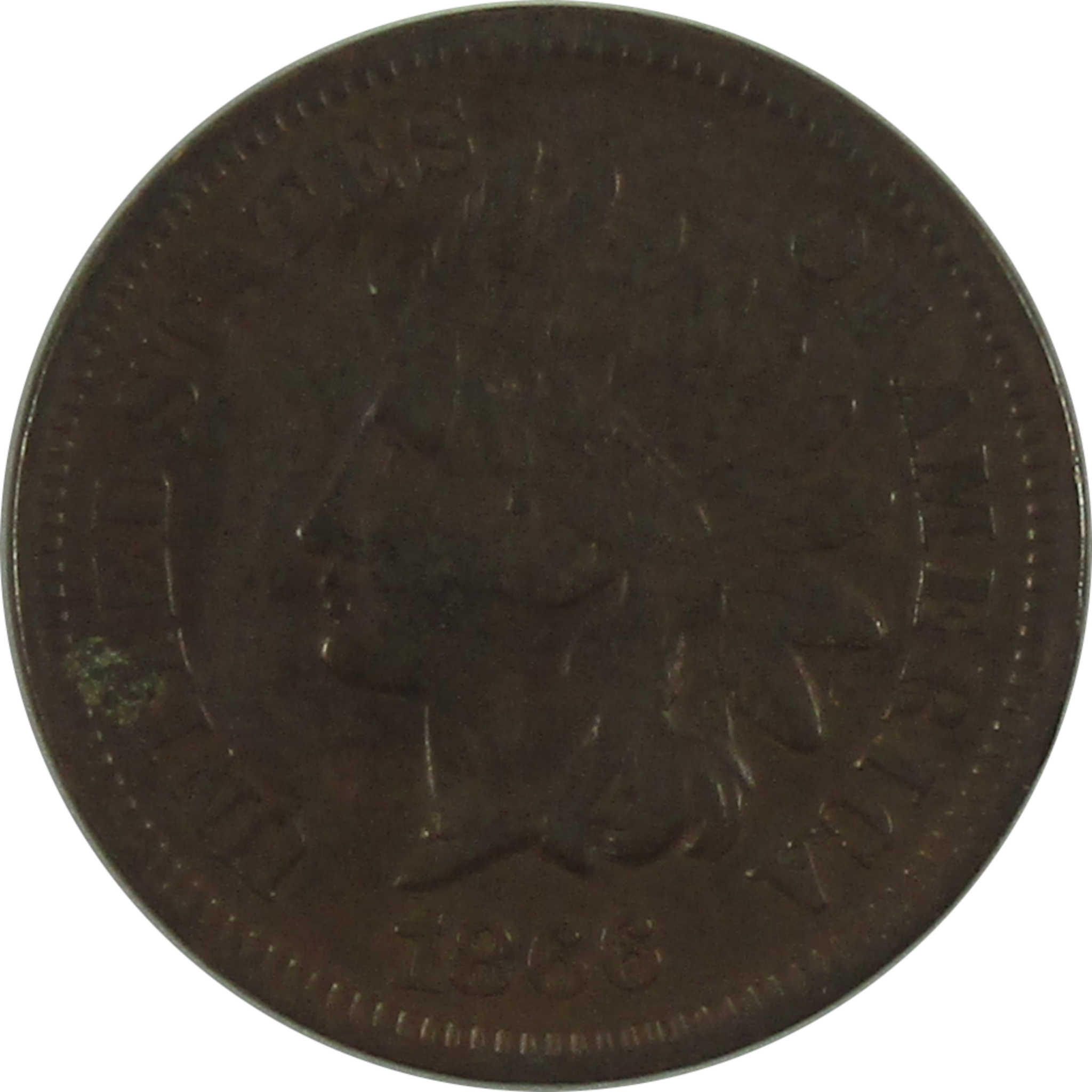 1866 Indian Head Cent VF Very Fine Penny 1c Coin SKU:I22439