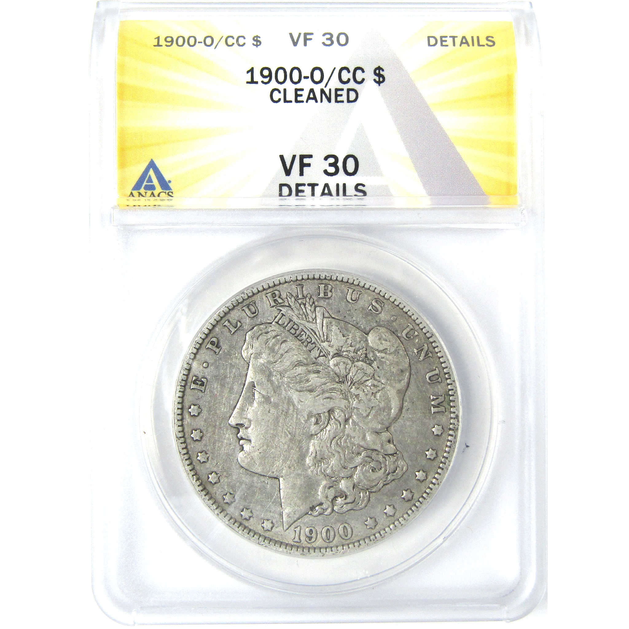 1900 O/CC Morgan Dollar VF 30 Details ANACS Silver $1 Coin SKU:I16229 - Morgan coin - Morgan silver dollar - Morgan silver dollar for sale - Profile Coins &amp; Collectibles