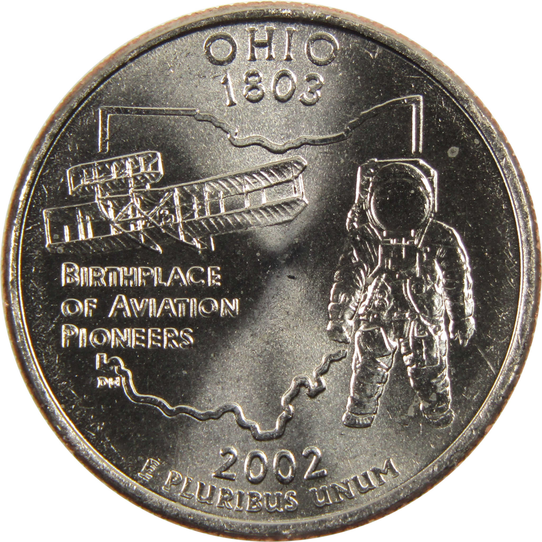 2002 P Ohio State Quarter BU Uncirculated Clad 25c Coin