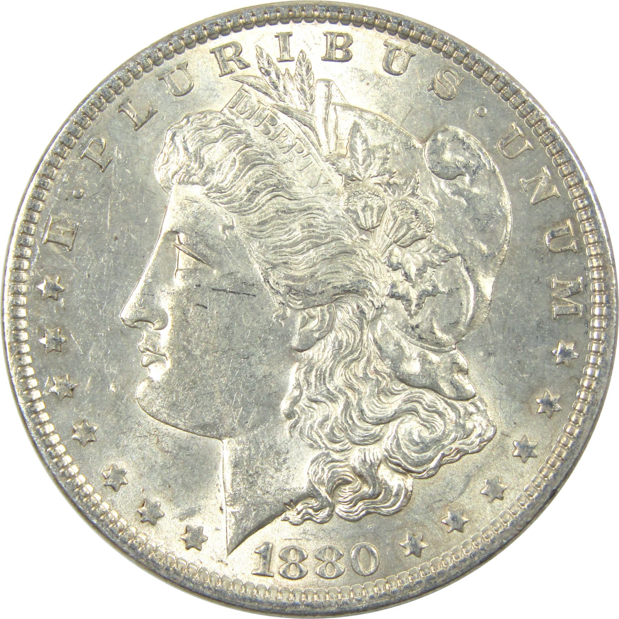 1880 Morgan Dollar AU About Uncirculated Silver $1 Coin SKU:I15410 - Morgan coin - Morgan silver dollar - Morgan silver dollar for sale - Profile Coins &amp; Collectibles