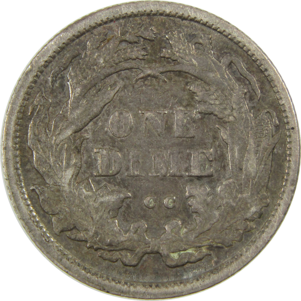 1875 CC Above Bow Seated Liberty Silver Dime VF Very Fine SKU:CP1751