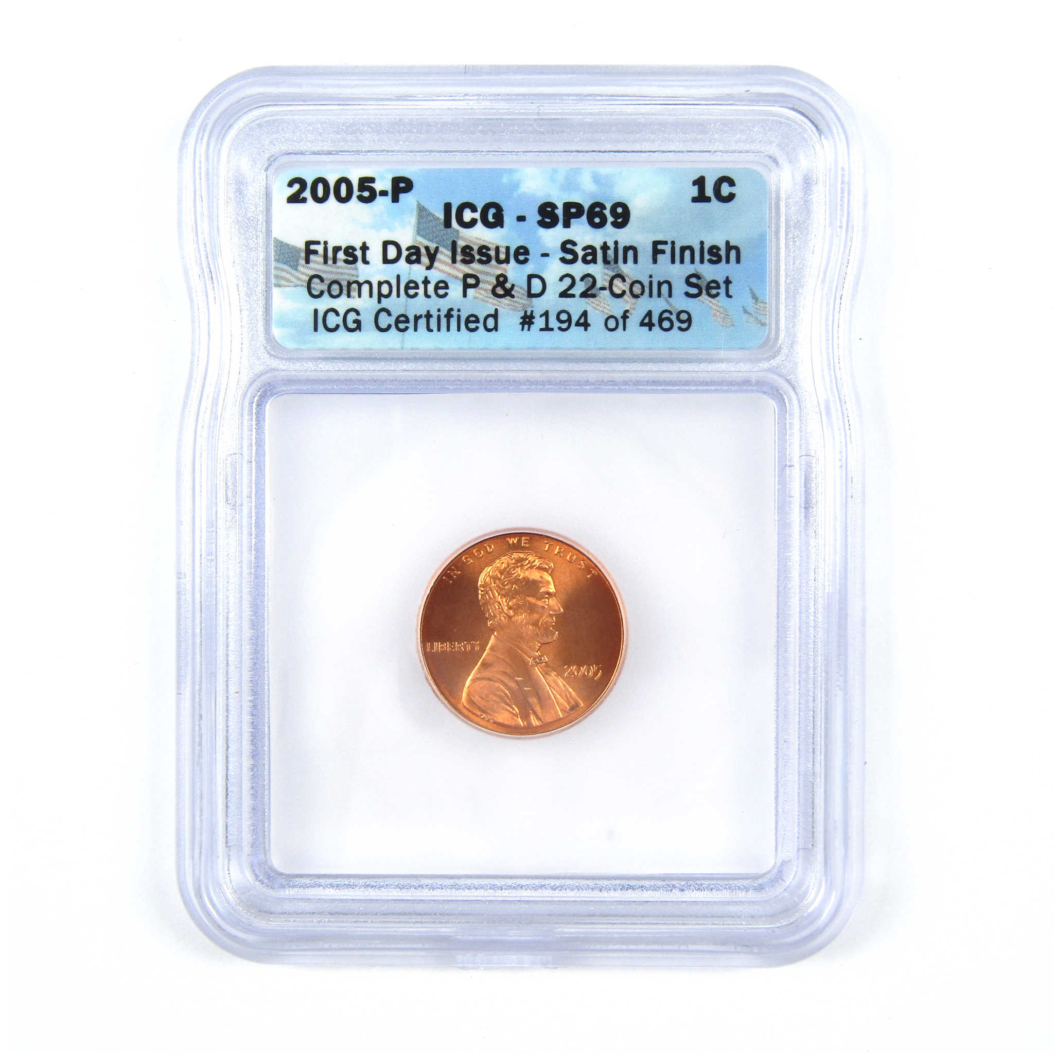 2005 P D Lincoln Memorial Cent 2 Piece Set SP 69 ICG SKU:CPC7692