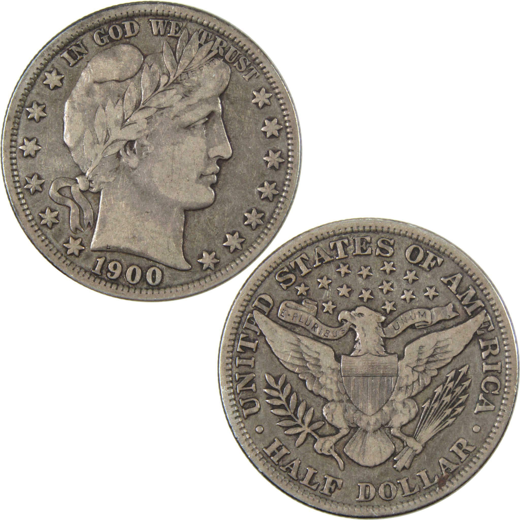 1900 Barber Half Dollar VF Very Fine Silver 50c Coin SKU:I14740