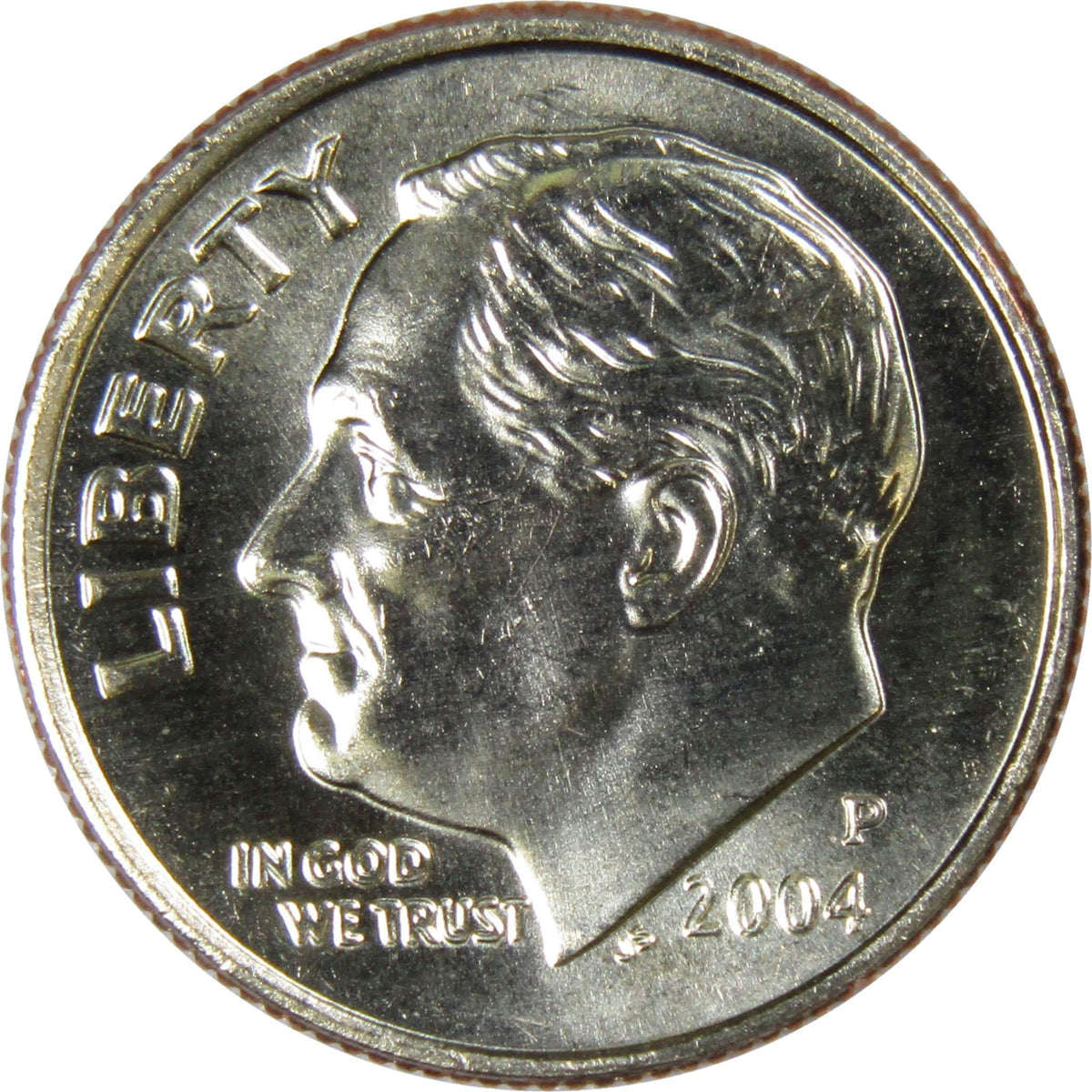 2004 P Roosevelt Dime Clad Uncirculated Mint State 10c Coin