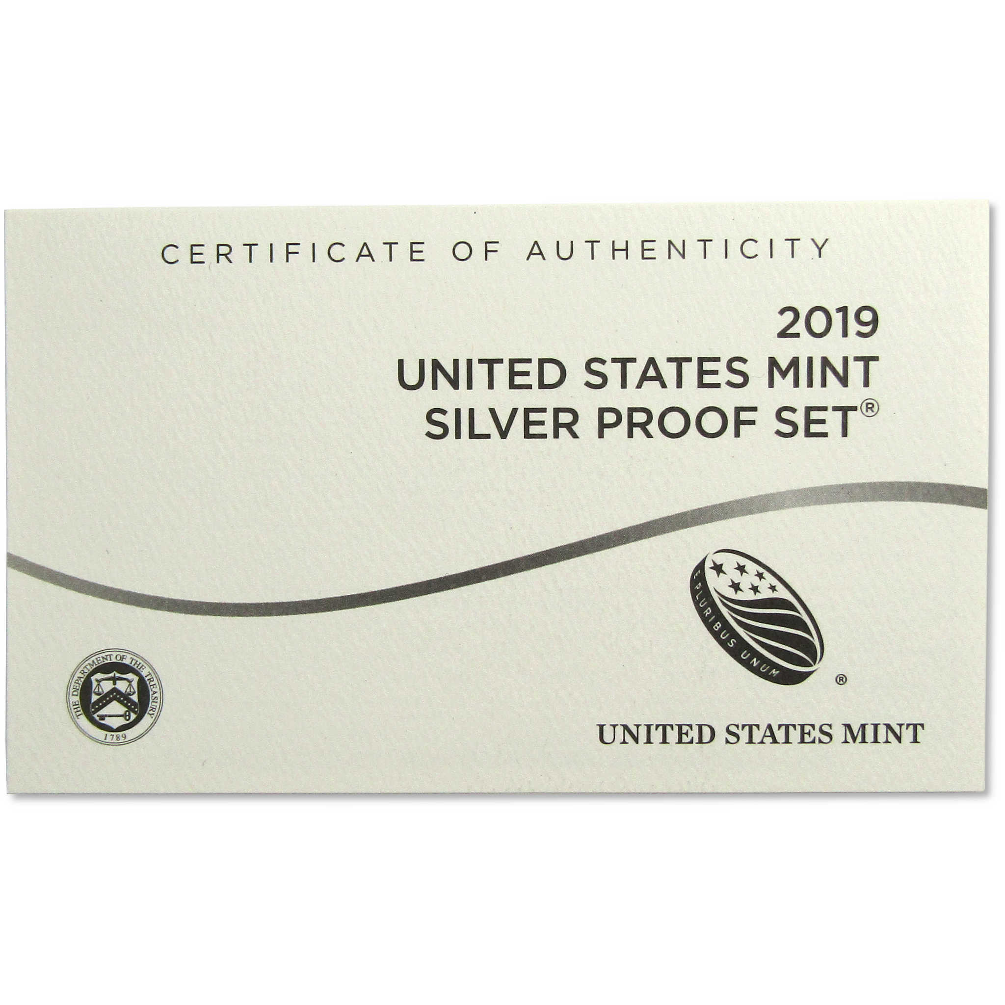 2019 Silver Proof Set U.S Mint OGP COA with 2019-W Reverse Proof Penny