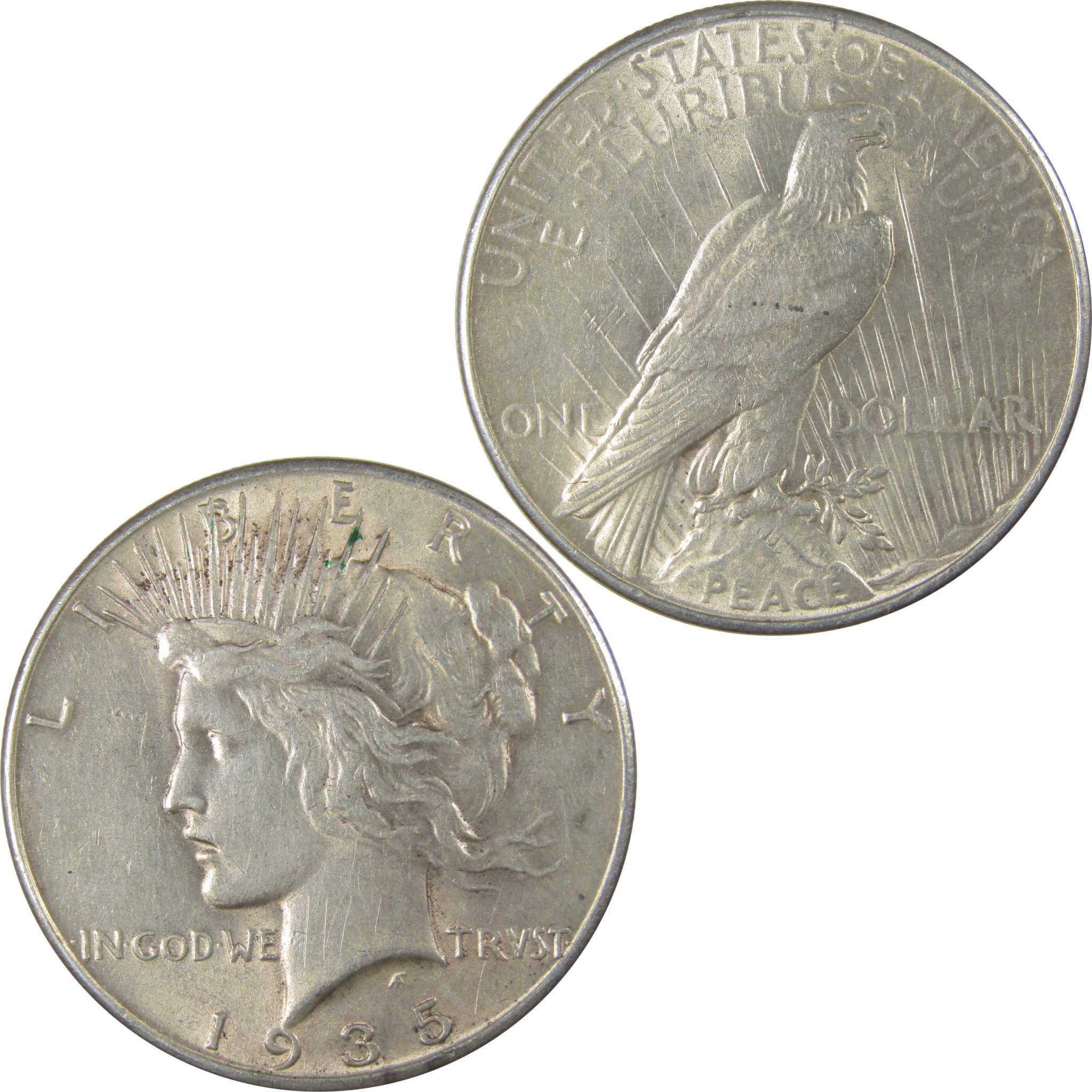 1935 Peace Silver Dollar AU About Uncirculated $1 Coin SKU:I24271