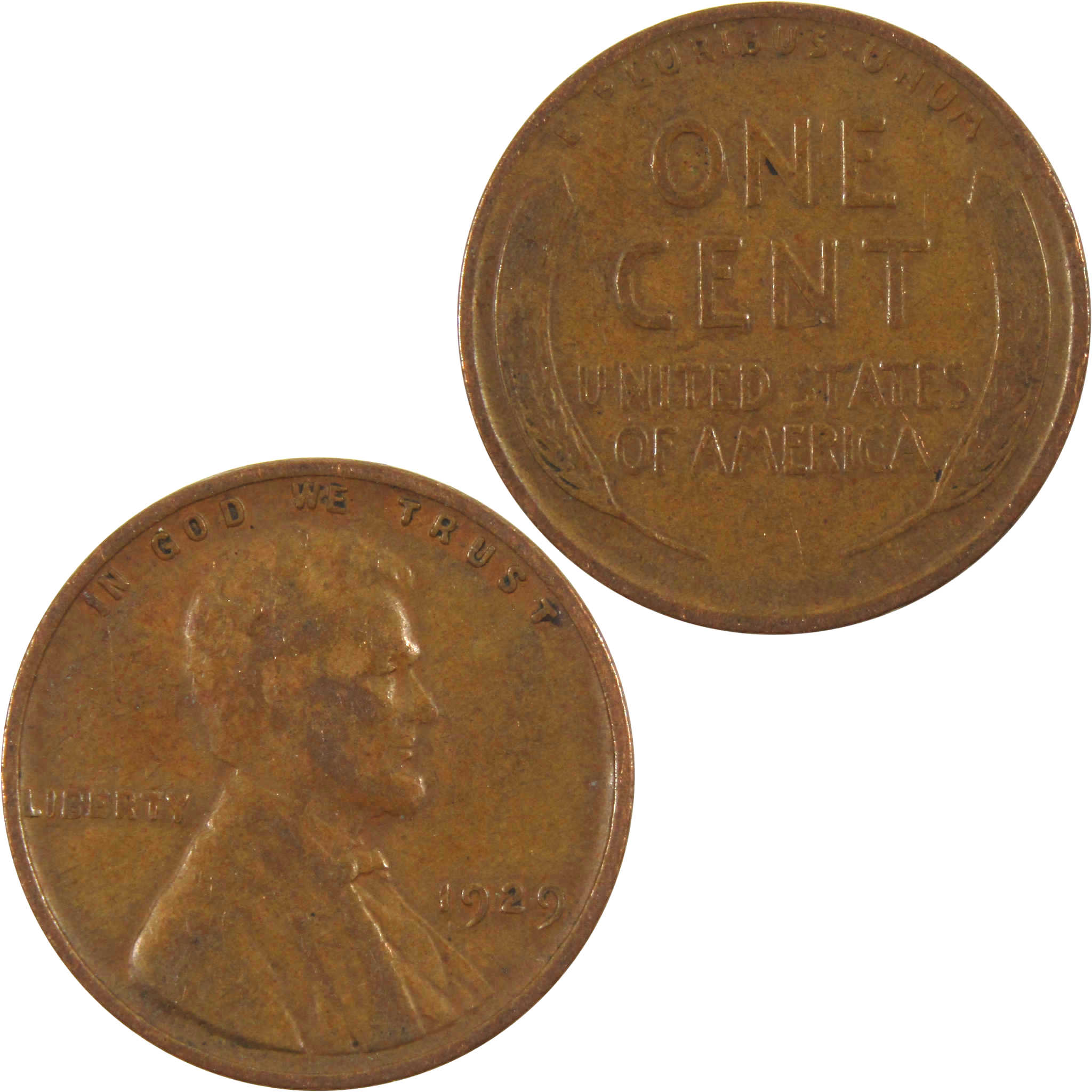 1929 Lincoln Wheat Cent F Fine Penny 1c Coin