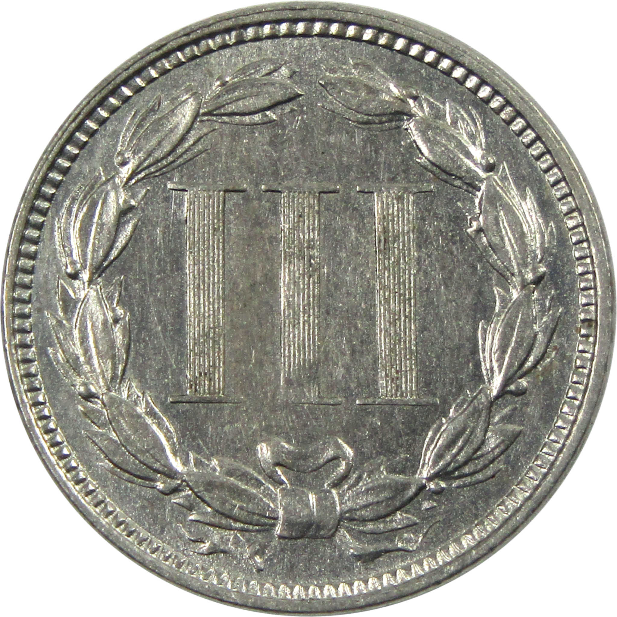 1870 Nickel Three Cent Piece Borderline Uncirculated 3c SKU:I13831