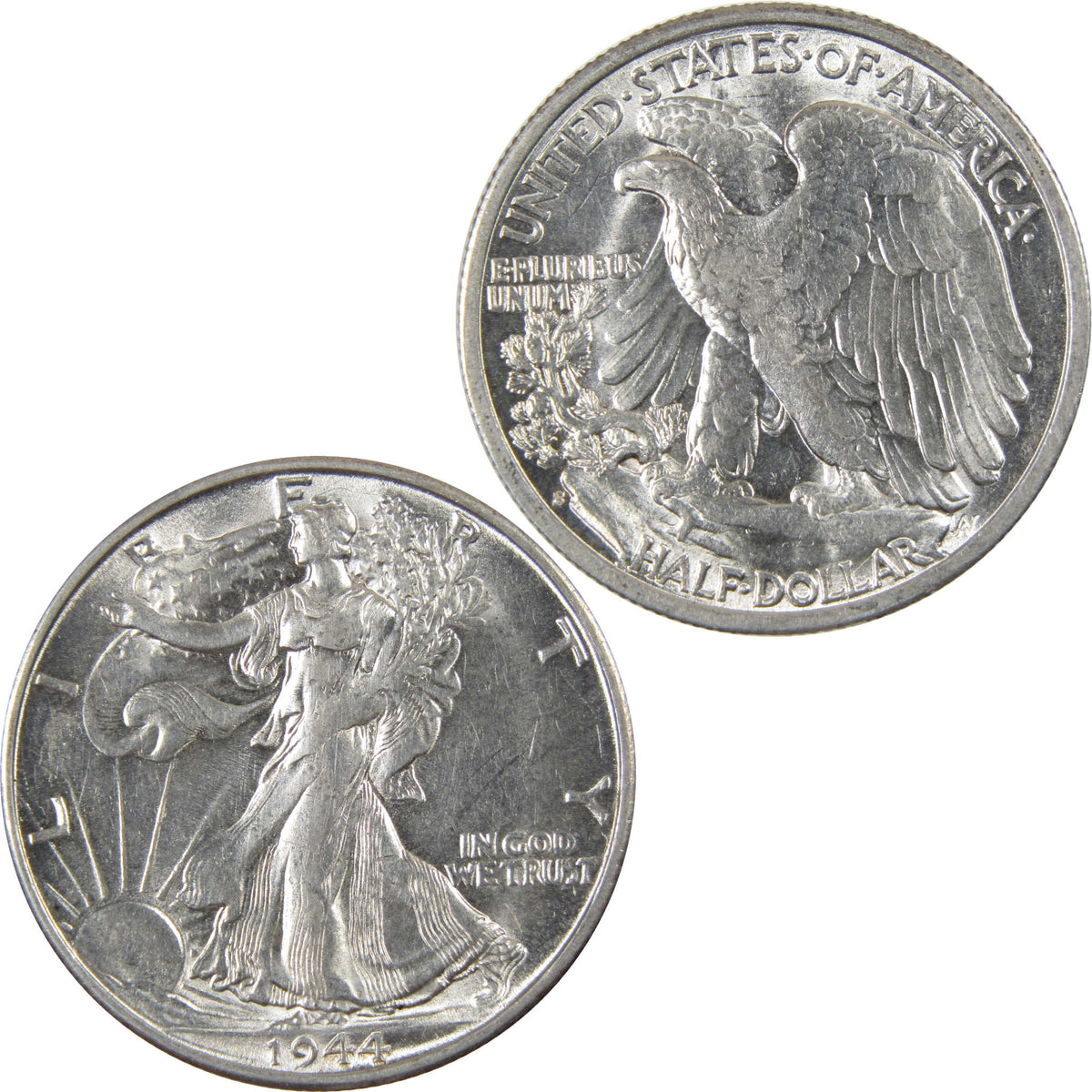 1944 S Liberty Walking Silver 50c Borderline Uncirculated SKU:I28687