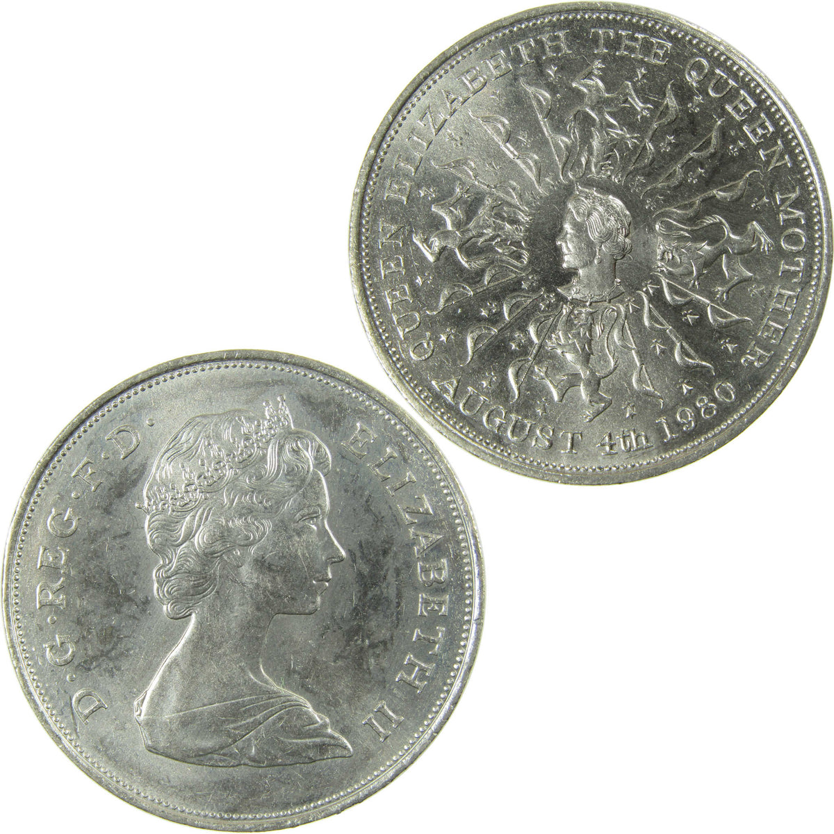 1980 United Kingdom 80th Birthday Queen Mother 25 Pence Uncirculated