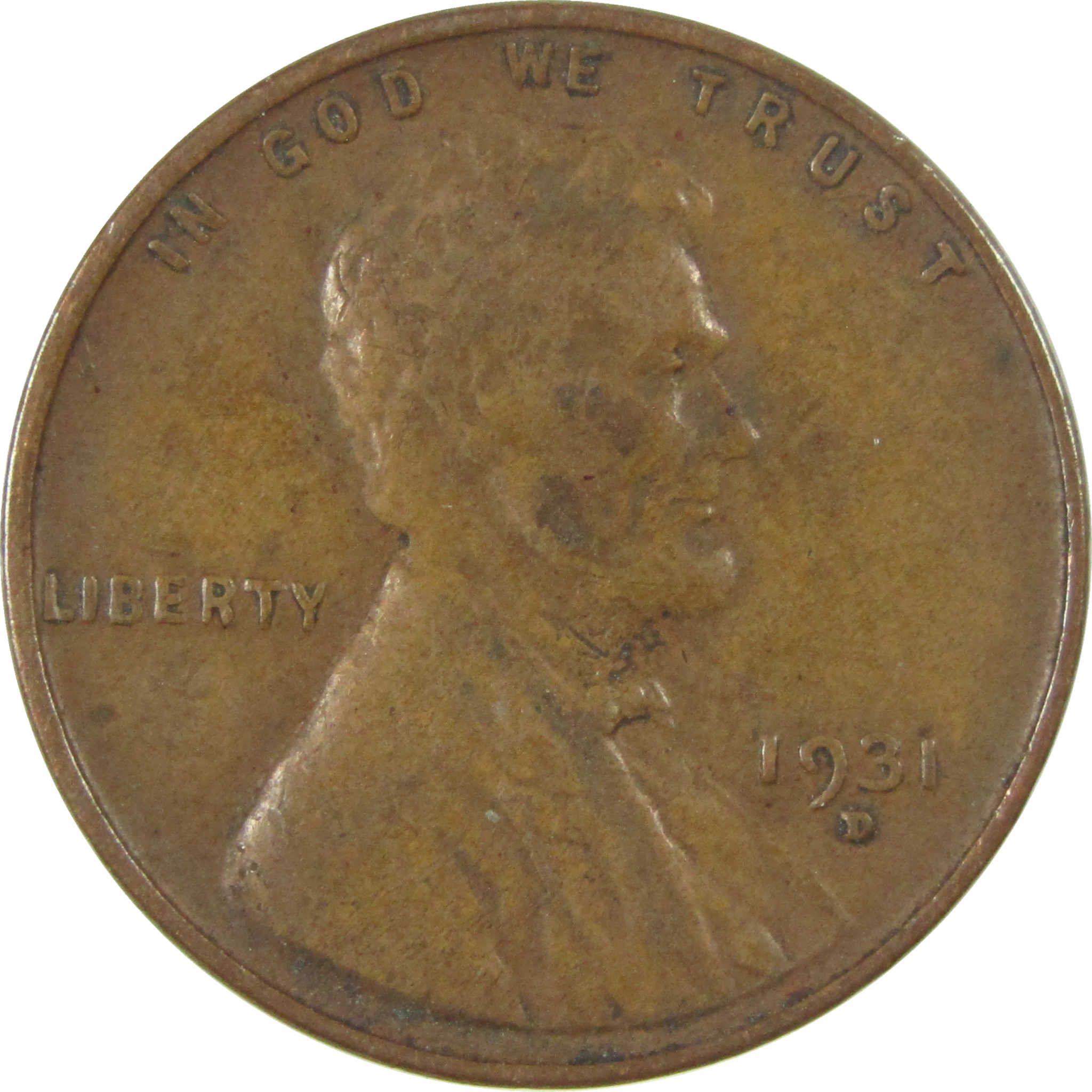1931 D Lincoln Wheat Cent F Fine Penny 1c Coin Collectible SKU:I26796
