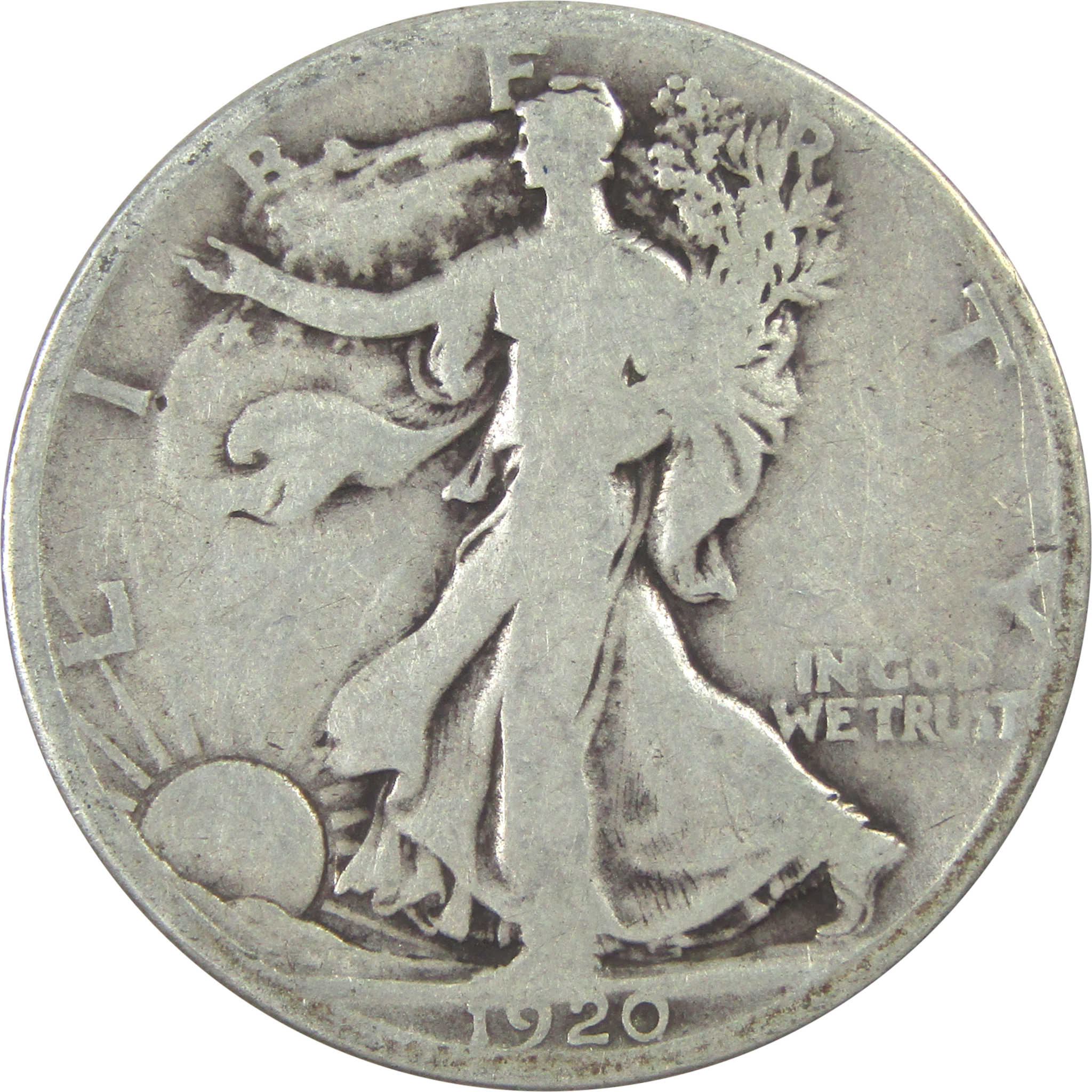 1920 D Liberty Walking Half Dollar G Good Silver 50c Coin SKU:I15578