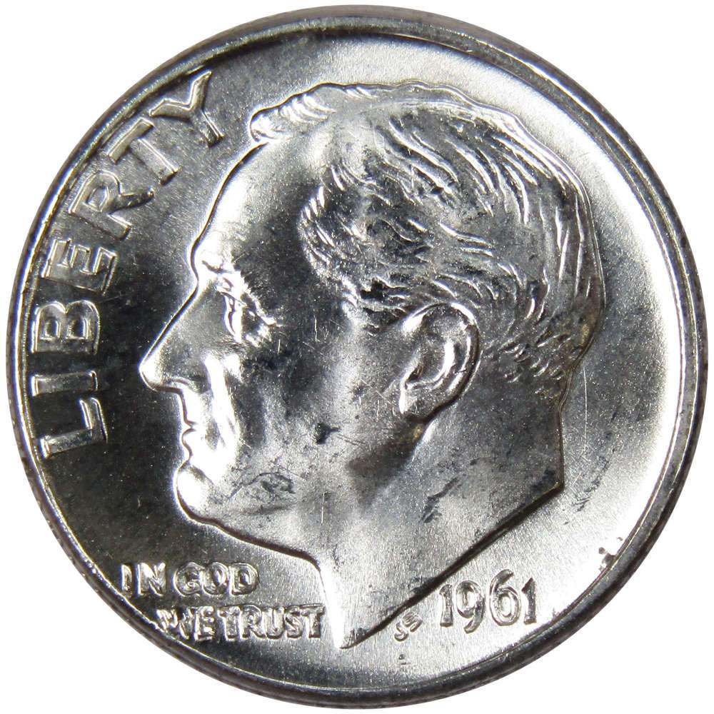 1961 D Roosevelt Silver Dime Uncirculated Mint State 10c Coin