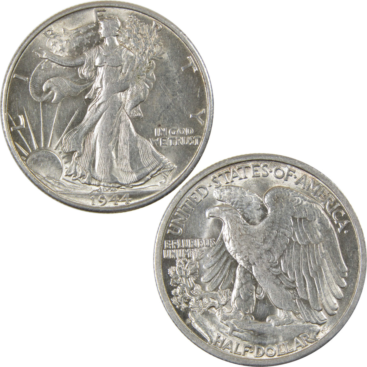 1944 S Liberty Walking Silver 50c Borderline Uncirculated SKU:I28668