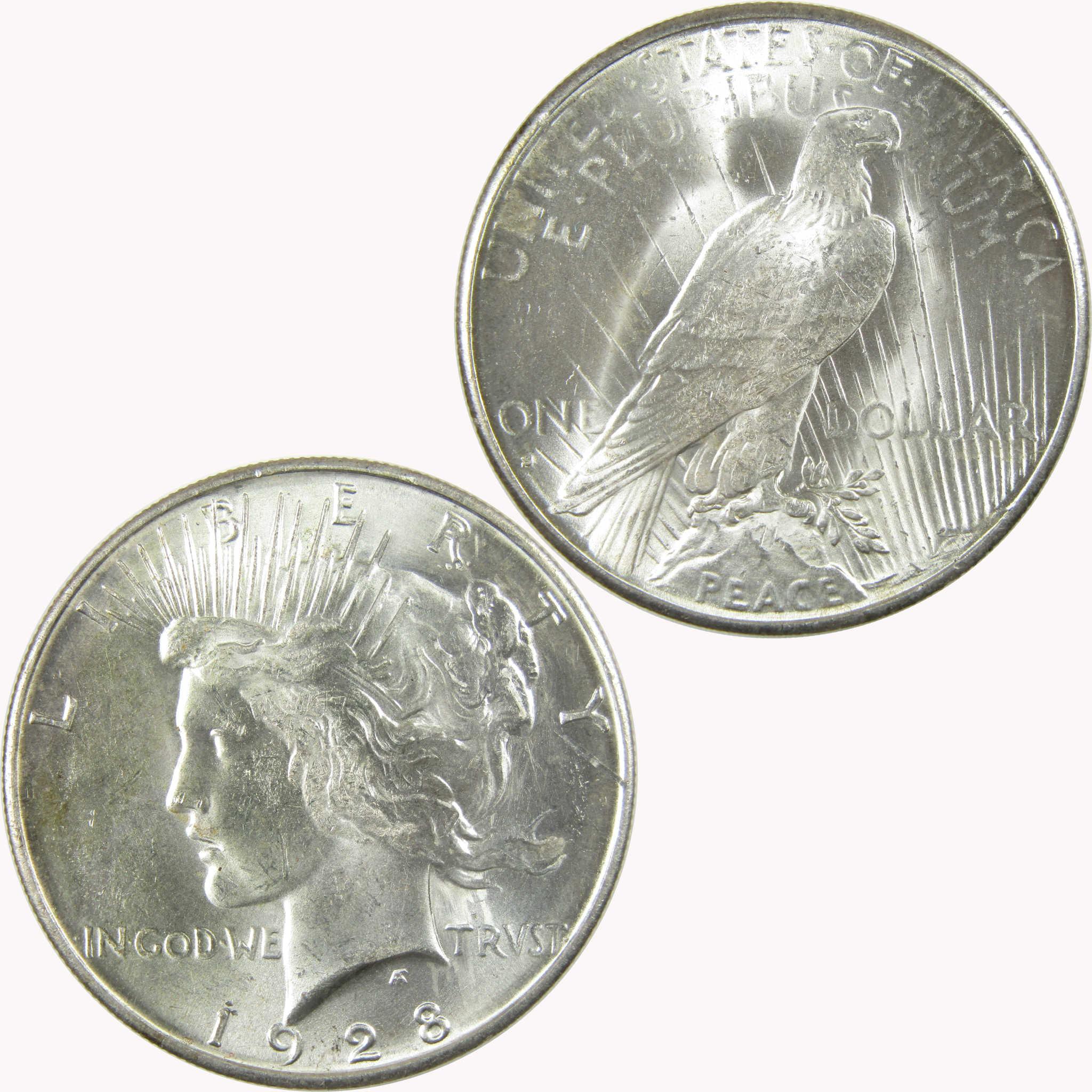 1928 S Peace Silver Dollar Uncirculated Mint State $1 Coin Collectible