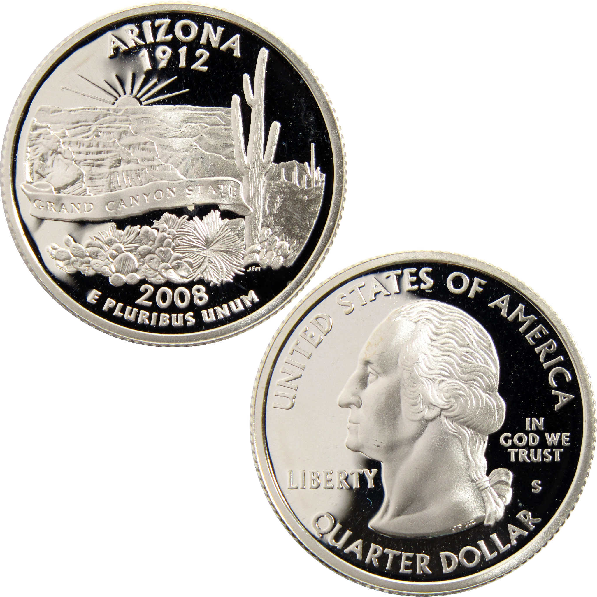 2008 S Arizona State Quarter Choice Proof Silver 25c Coin