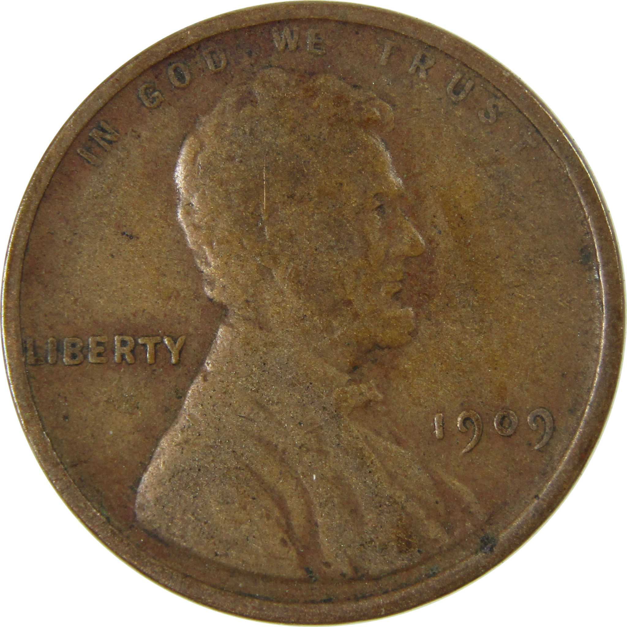 1909 Lincoln Wheat Cent F Fine Penny 1c Coin Collectible SKU:I26328