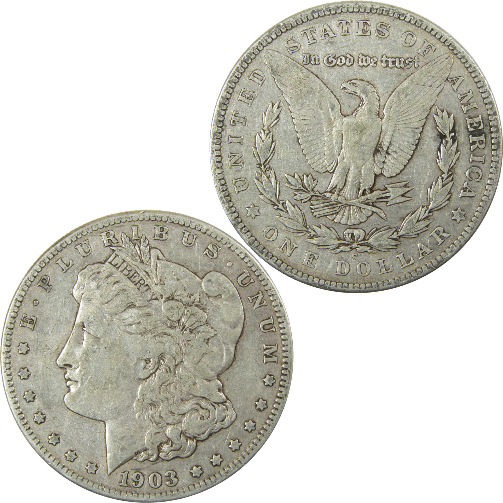 1903 S Morgan Silver Dollar VF Very Fine Details $1 Coin SKU:CP1379 - Morgan coin - Morgan silver dollar - Morgan silver dollar for sale - Profile Coins &amp; Collectibles