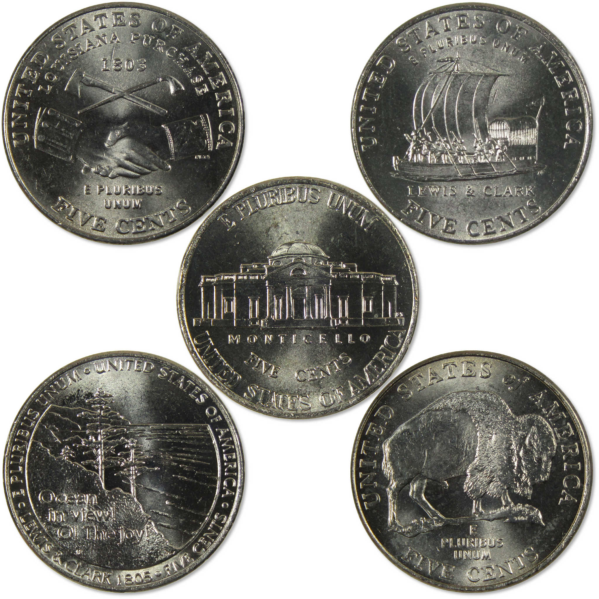 2004-2006 Westward Journey Jefferson Nickel 5 Coin Set Uncirculated
