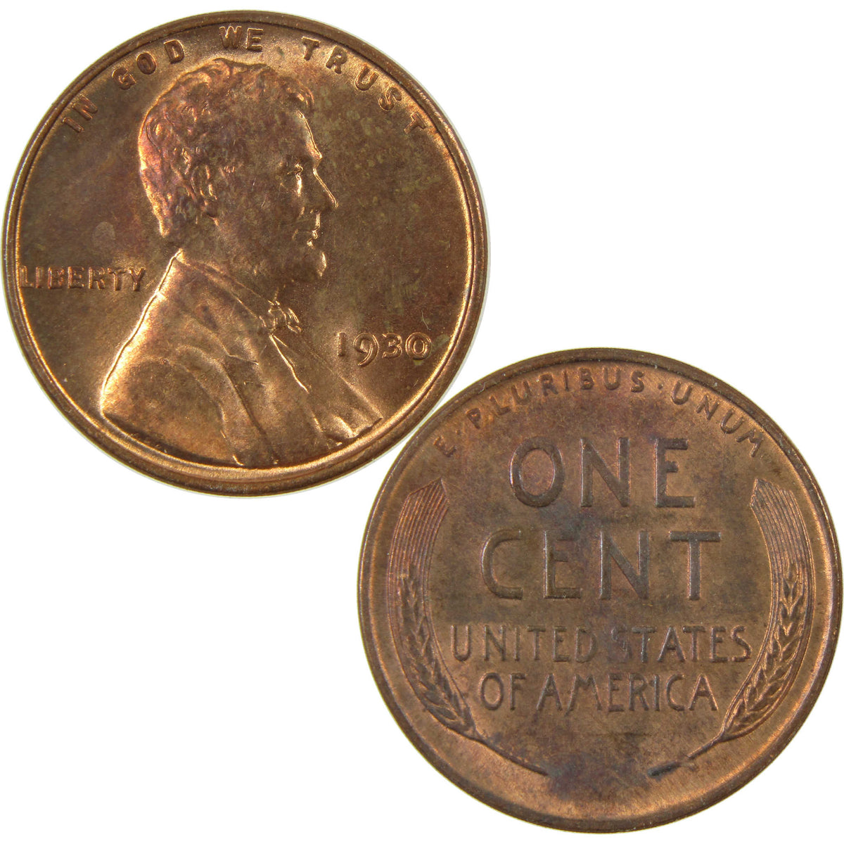 1930 Lincoln Wheat Cent Uncirculated Penny 1c Coin SKU:I28254