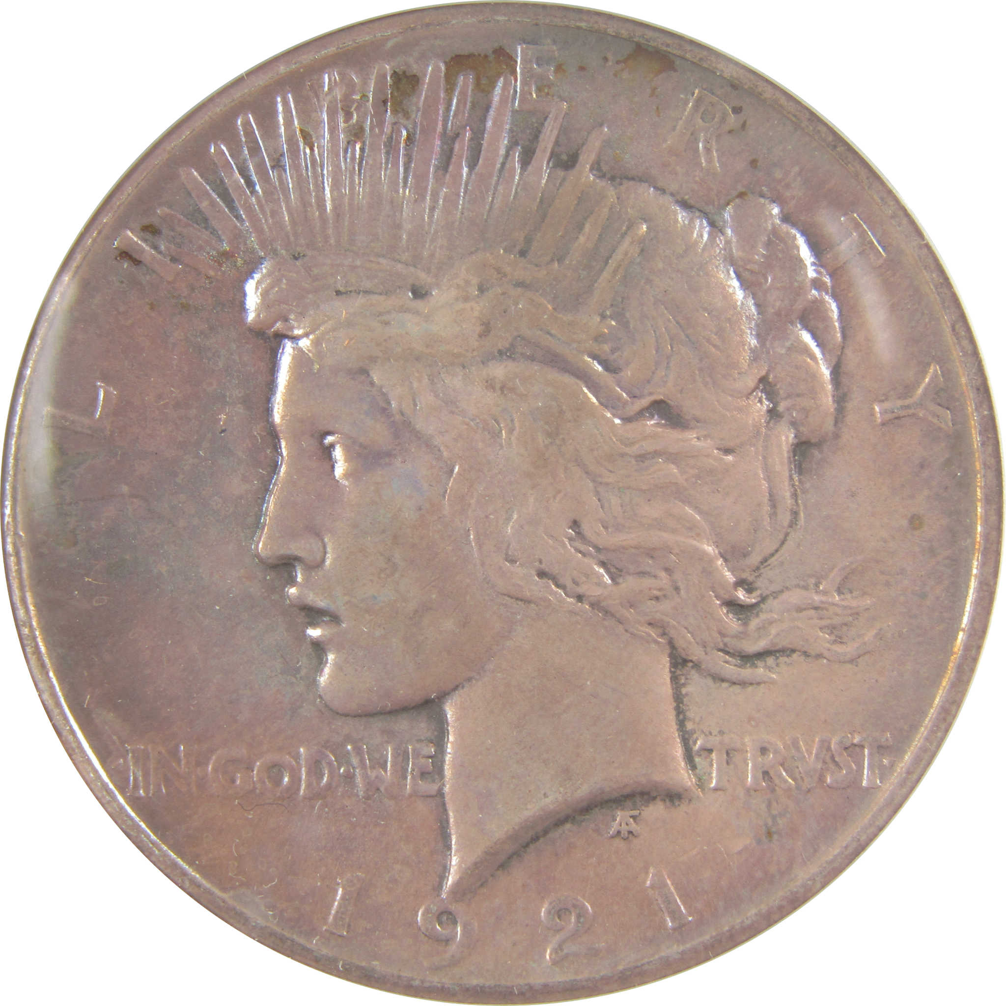 1921 High Relief Peace Dollar AU 50 Details ANACS Silver SKU:I21400