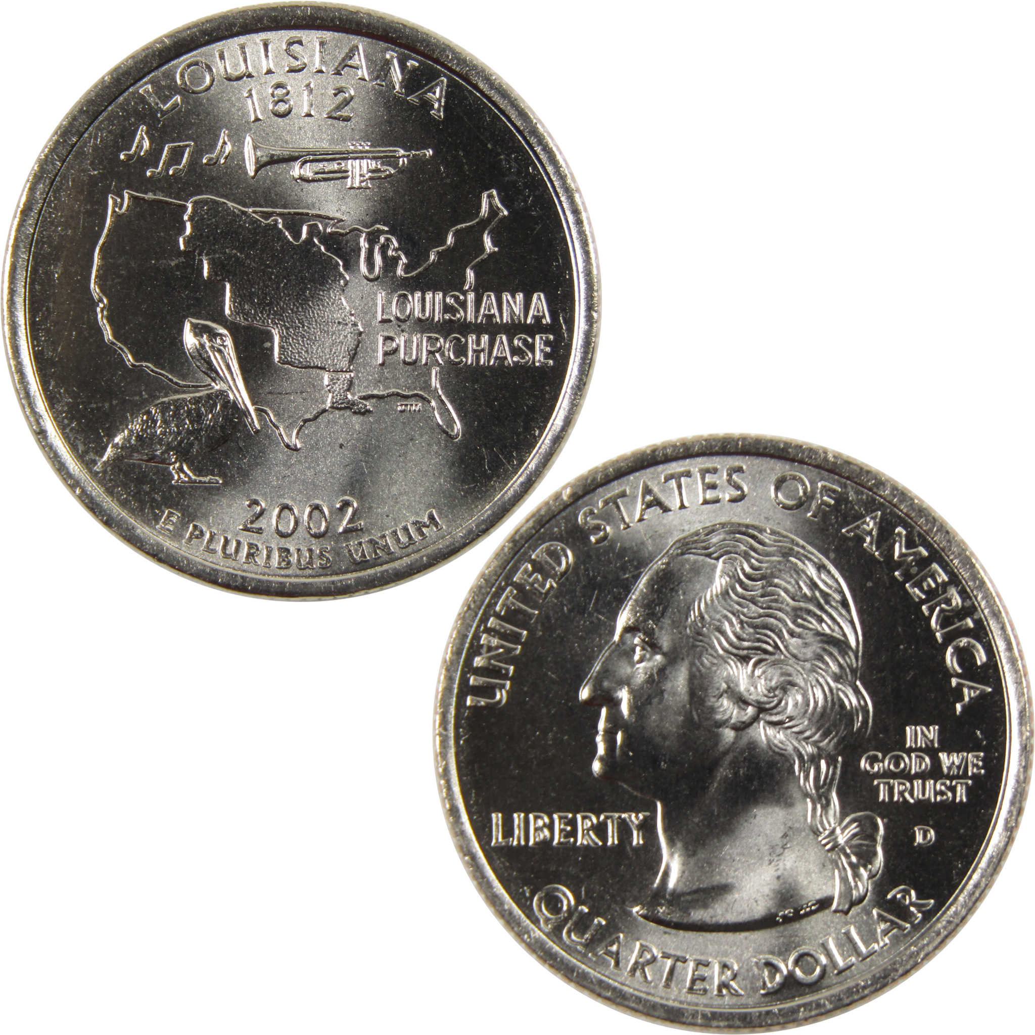 2002 D Louisiana State Quarter BU Uncirculated Clad 25c Coin