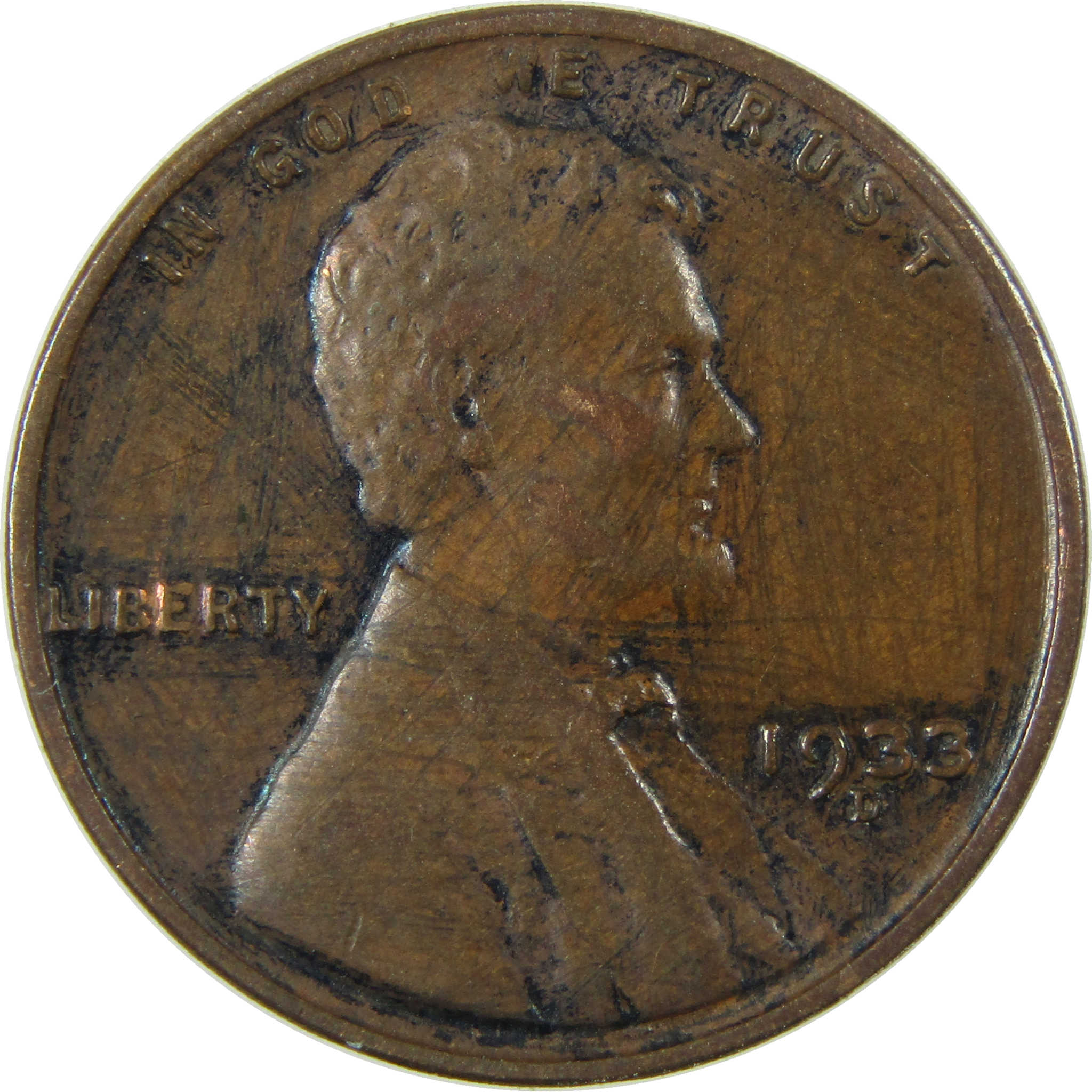 1933 D Lincoln Wheat Cent XF EF Extremely Fine Details SKU:I26871