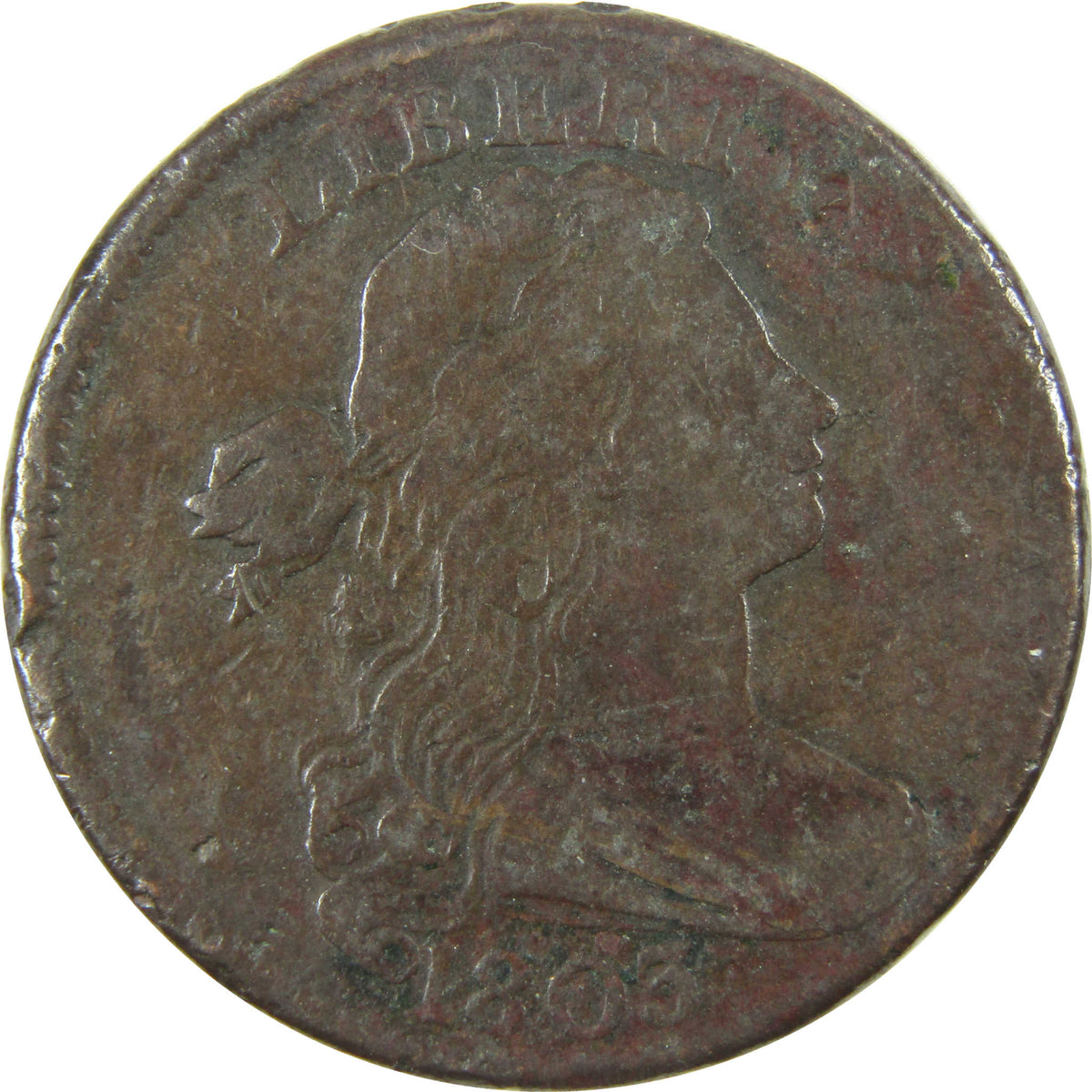 1803 Sm Date Sm Fraction Draped Bust Large 1c F Details SKU:CP1749