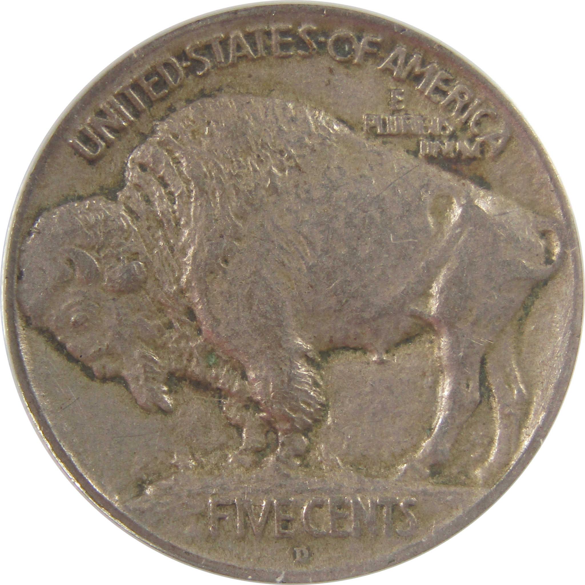 1913 D Type 1 Buffalo Nickel AU 53 Details ANACS 5c Coin SKU:I25525