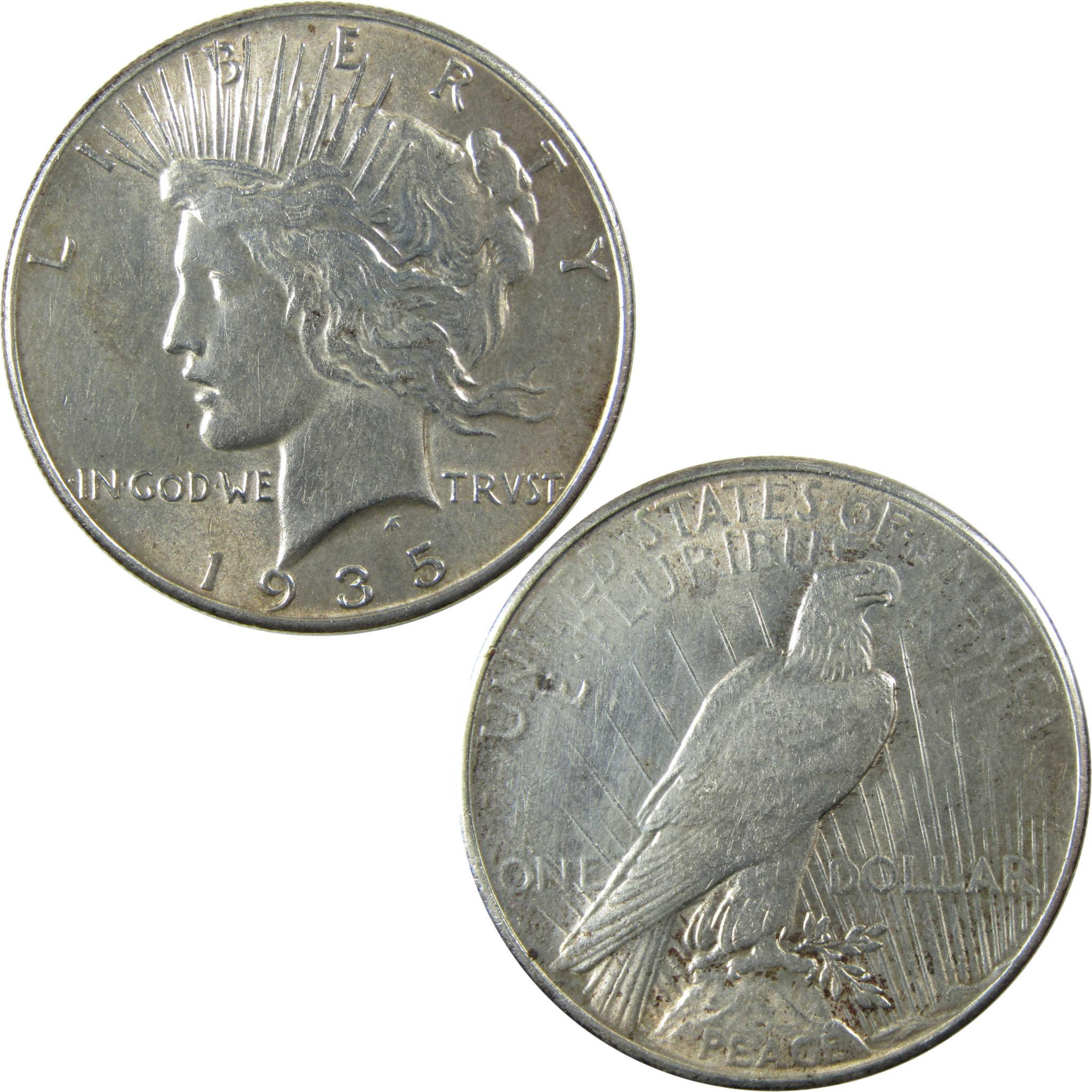 1935 Peace Silver Dollar AU About Uncirculated $1 Coin SKU:I24770
