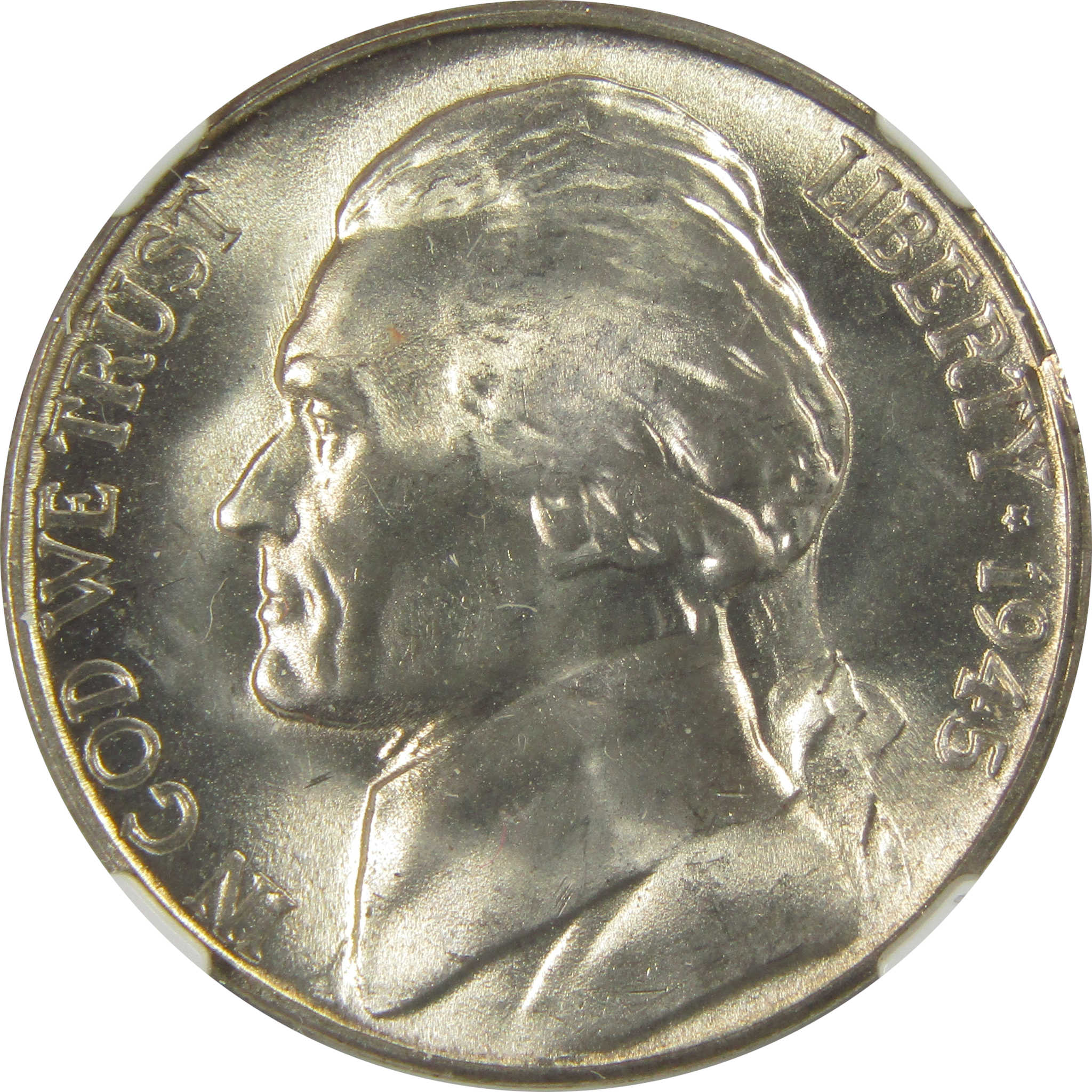 1945 S Jefferson Nickel MS 66 NGC Silver Bag Fragment SKU:I20314