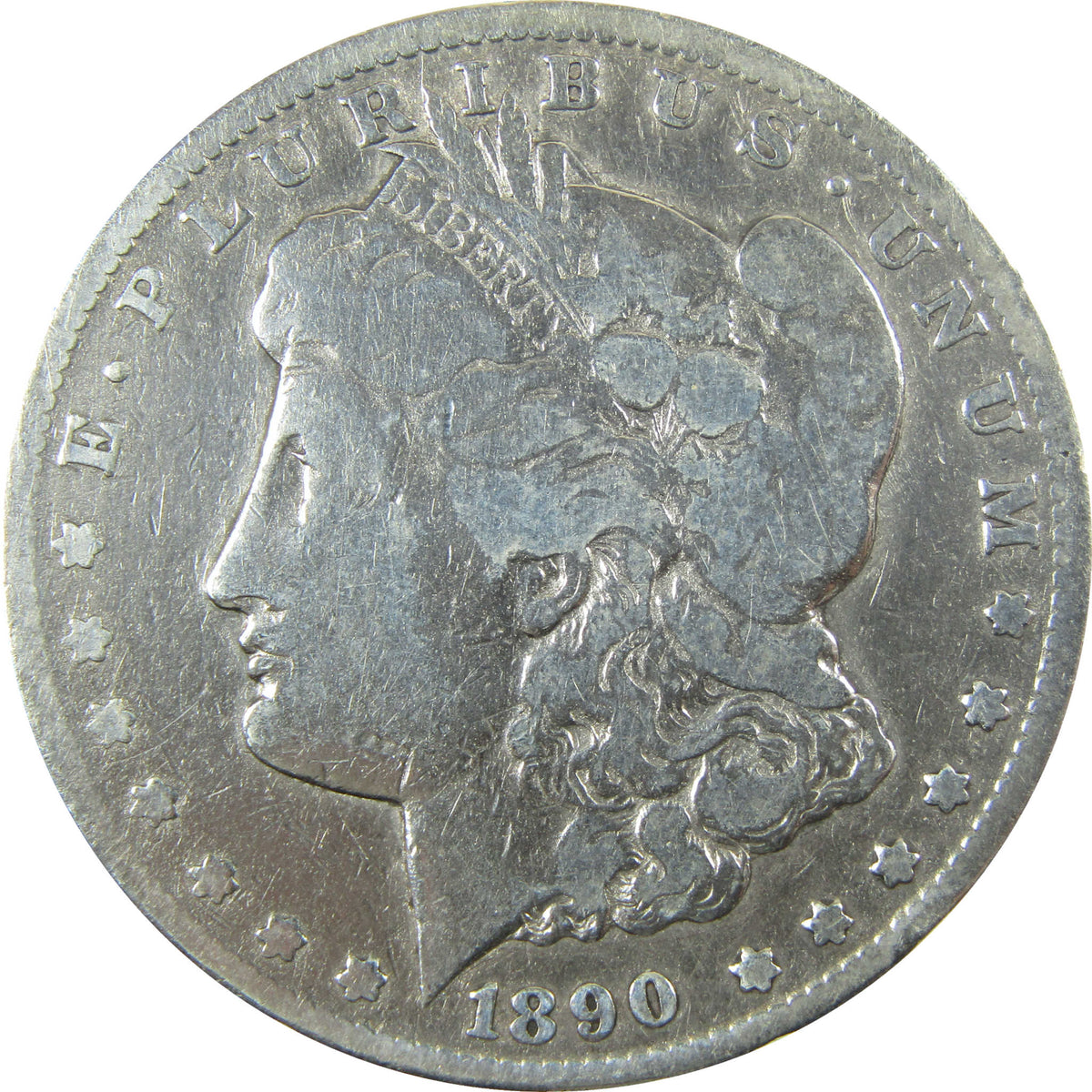 1890 CC Morgan Silver Dollar VG Very Good Details $1 Coin SKU:CP1723 - Morgan coin - Morgan silver dollar - Morgan silver dollar for sale - Profile Coins &amp; Collectibles
