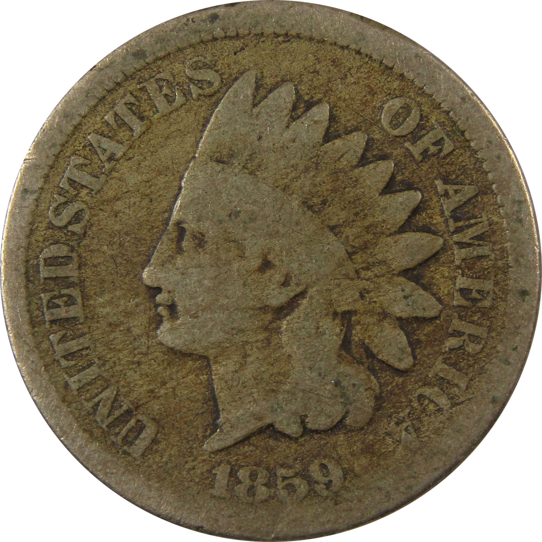 1859 Indian Head Cent AG About Good Penny 1c Coin SKU:CP1309