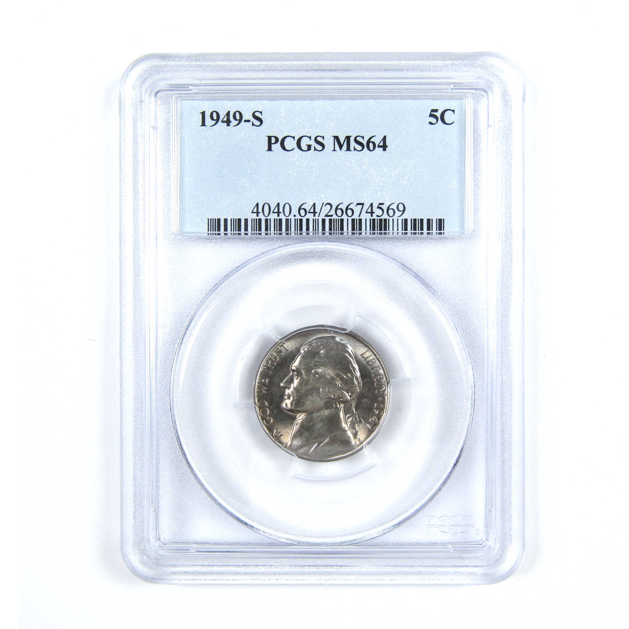 1949 S Jefferson Nickel MS 64 PCGS 5c Uncirculated Coin SKU:CPC5195