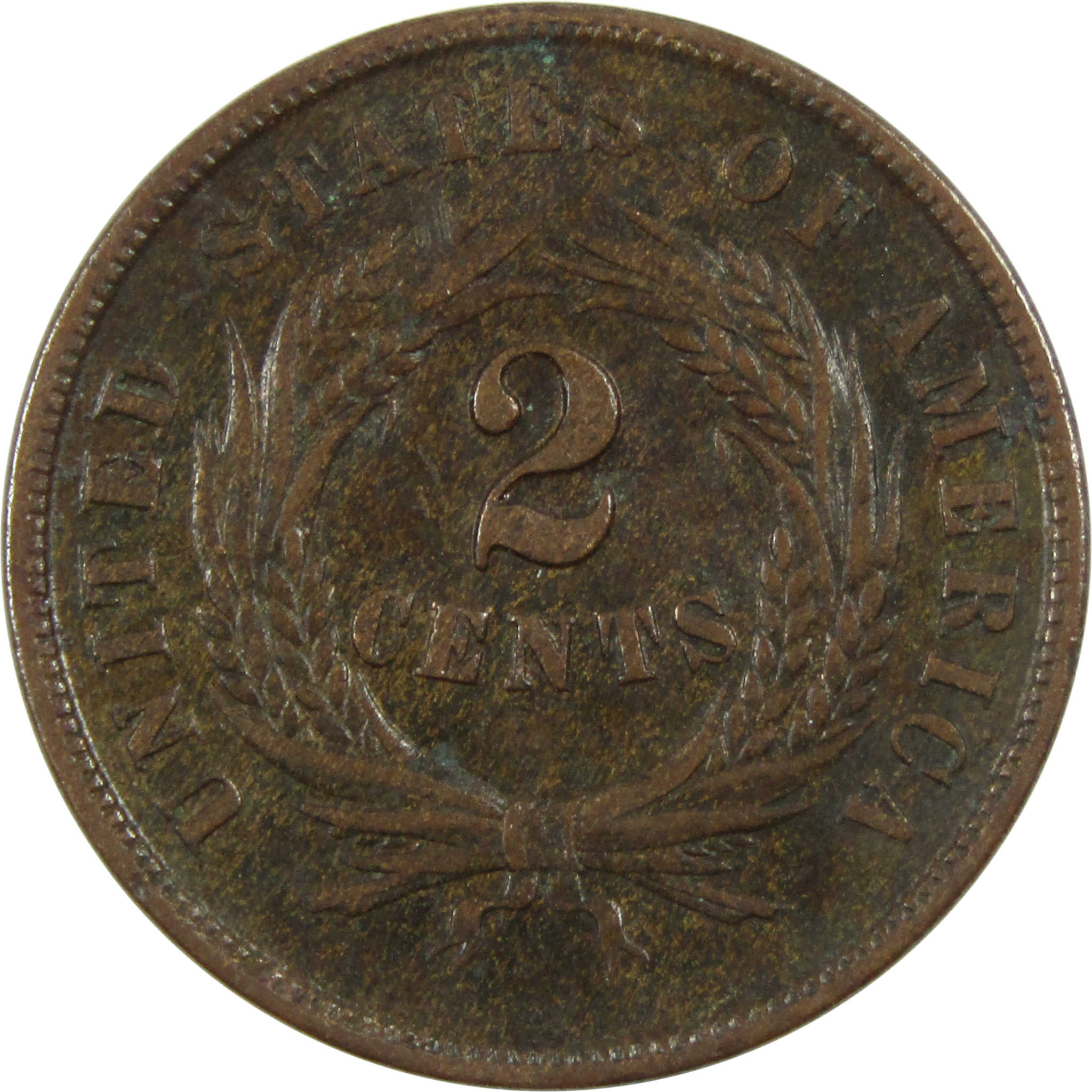 1864 Large Motto Two Cent Piece VF Very Fine 2c Coin SKU:I11687