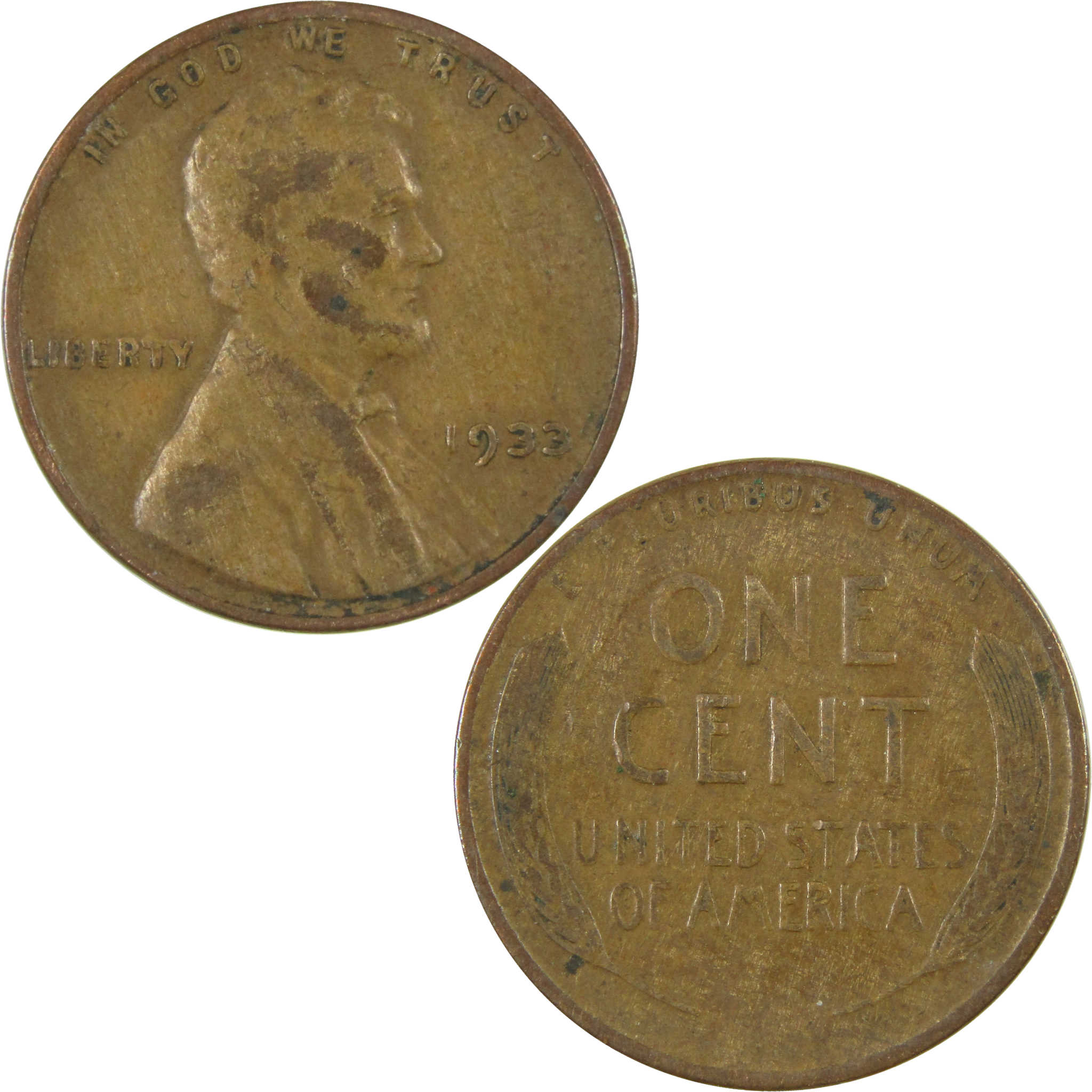 1933 Lincoln Wheat Cent VF Very Fine Penny 1c Coin SKU:I26780