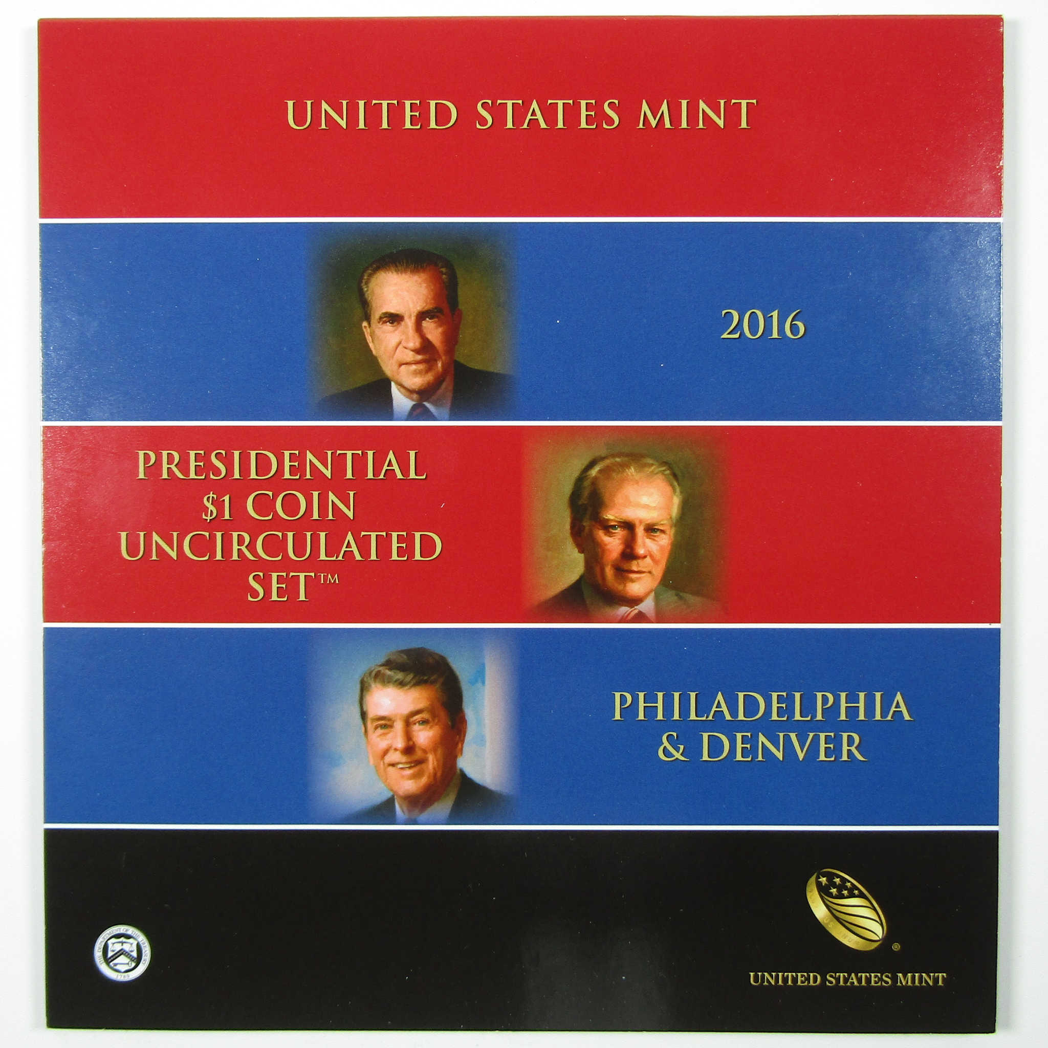 2016 P&D Presidential Dollar 8 pc Uncirculated Set OGP COA SKU:CPC3633