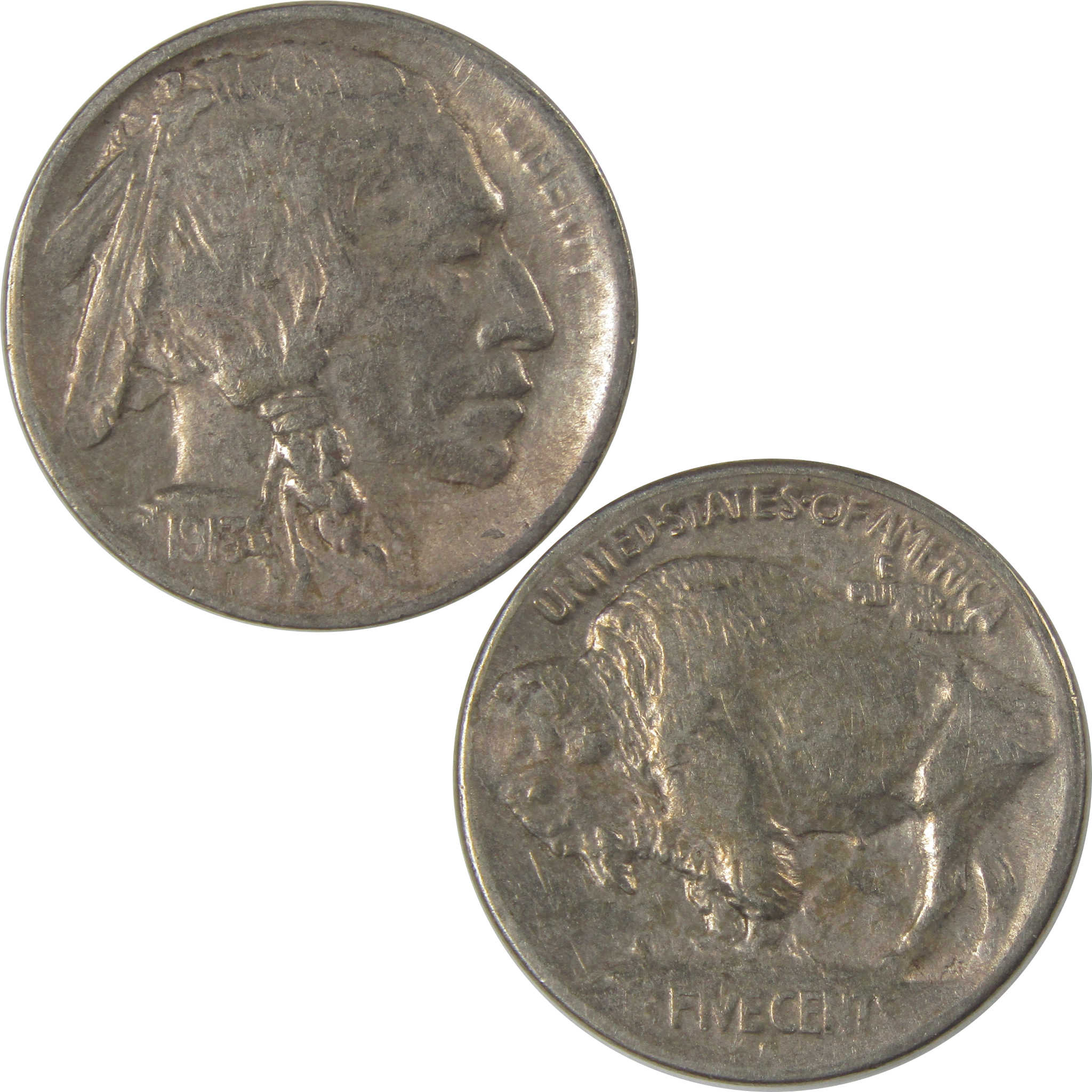 1913 S Type 1 Buffalo Nickel VF Very Fine Details 5c Coin SKU:I22876