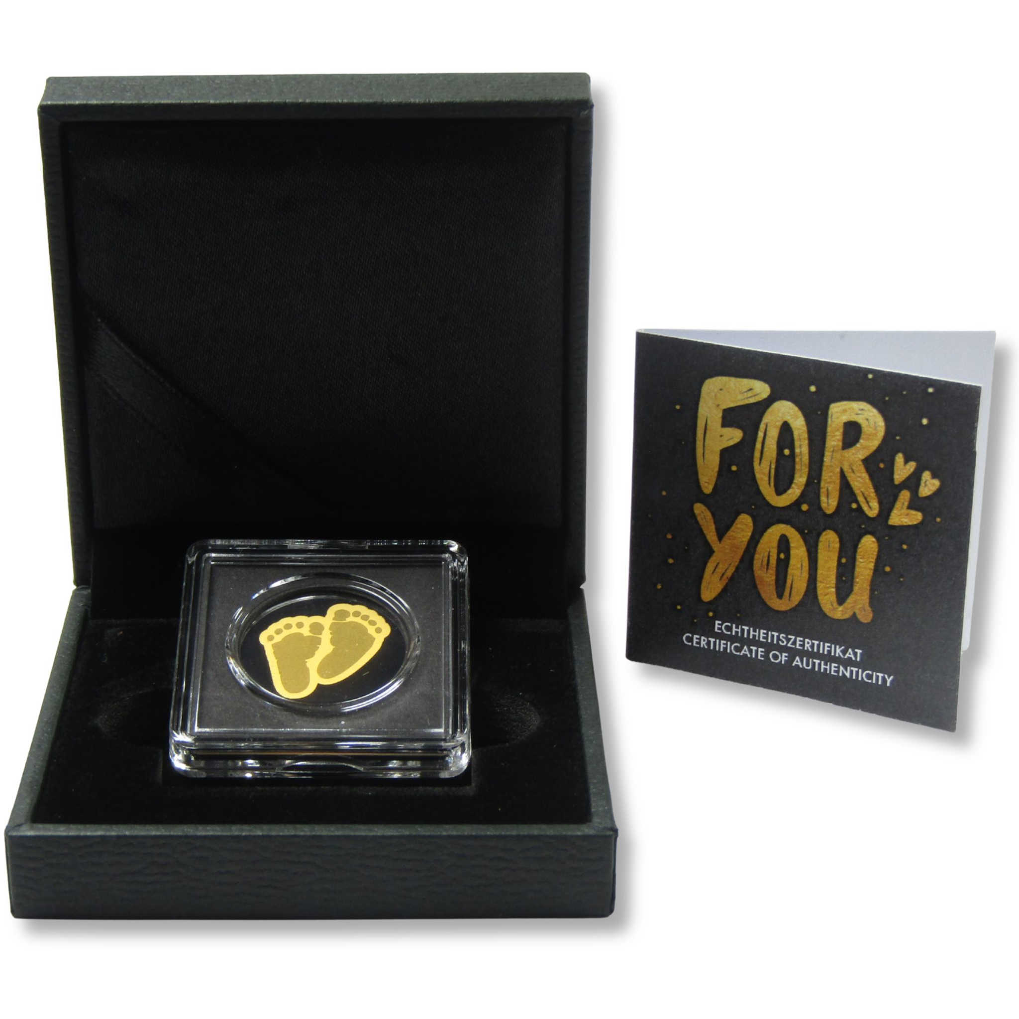 For You Baby Feet 1/1000 oz .999 Gold Bar Uncirculated Collectible COA