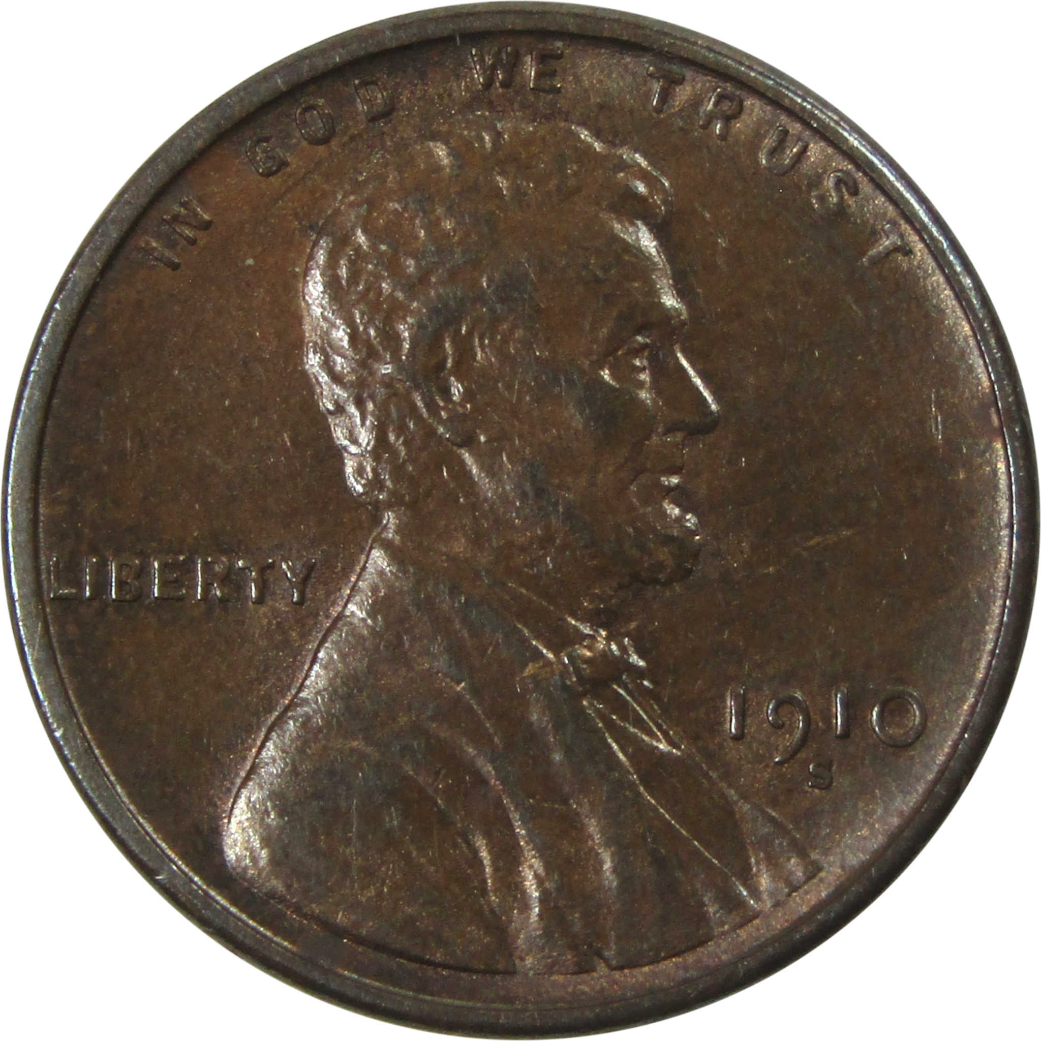 1910 S Lincoln Wheat Cent AU About Uncirculated Penny 1c SKU:I14007