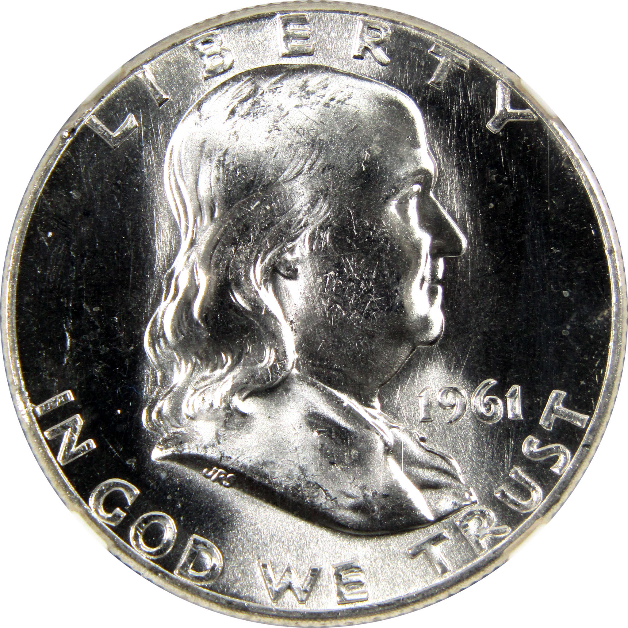 1961 Franklin Half Dollar MS 64 FBL NGC 90% Silver 50c Unc SKU:I9286