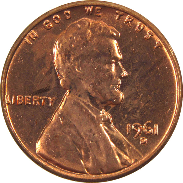 1961 D Lincoln Memorial Cent BU Uncirculated Penny 1c Coin