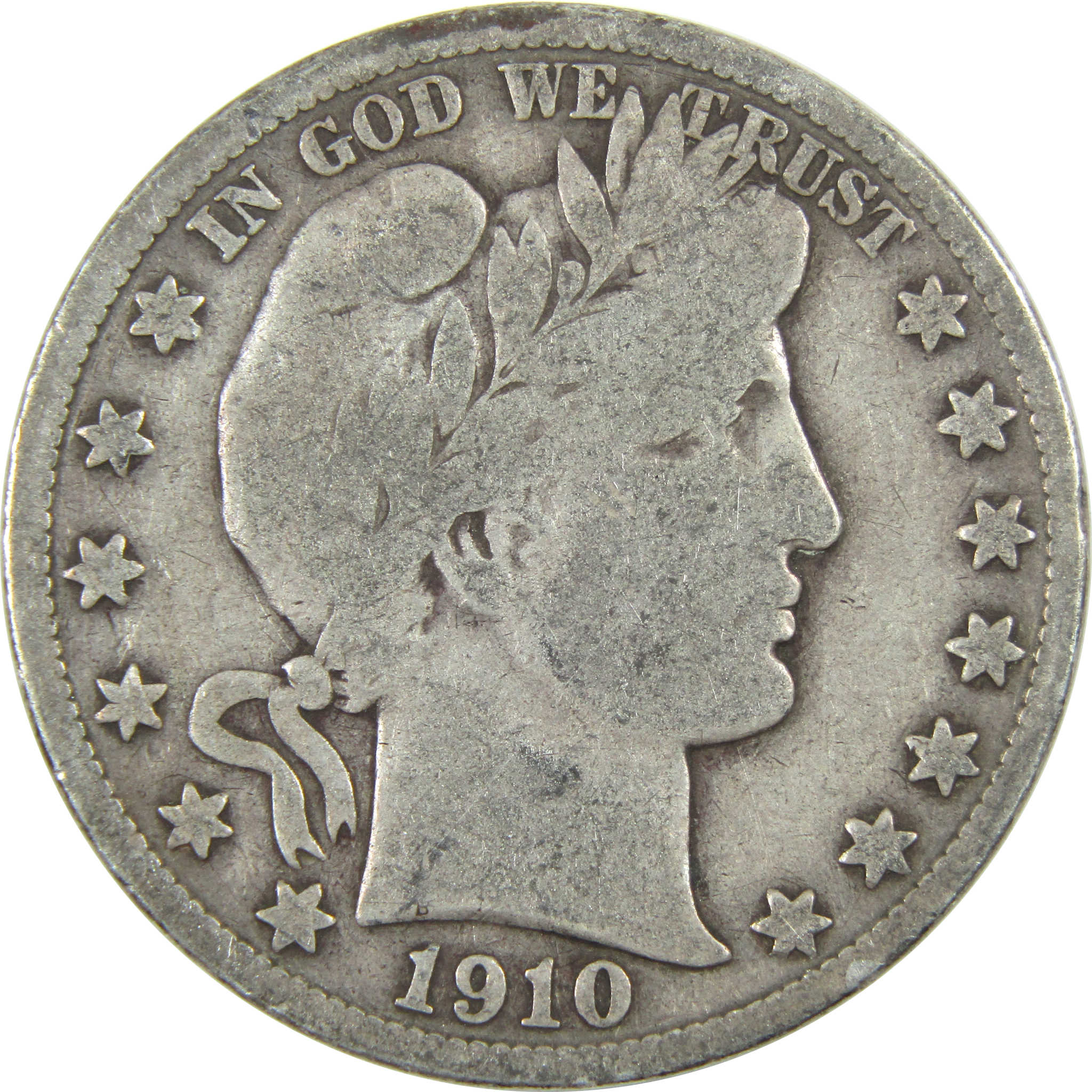 1910 S Barber Half Dollar VG Very Good Silver 50c Coin SKU:I13279