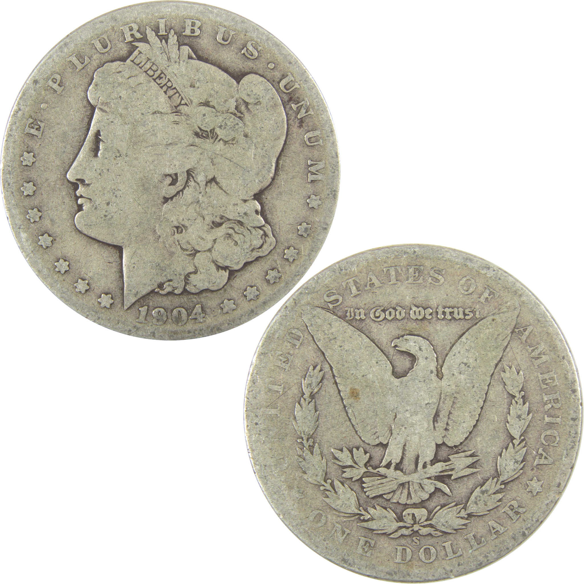 1904 S Morgan Dollar AG About Good Silver $1 Coin SKU:I19777 - Morgan coin - Morgan silver dollar - Morgan silver dollar for sale - Profile Coins &amp; Collectibles